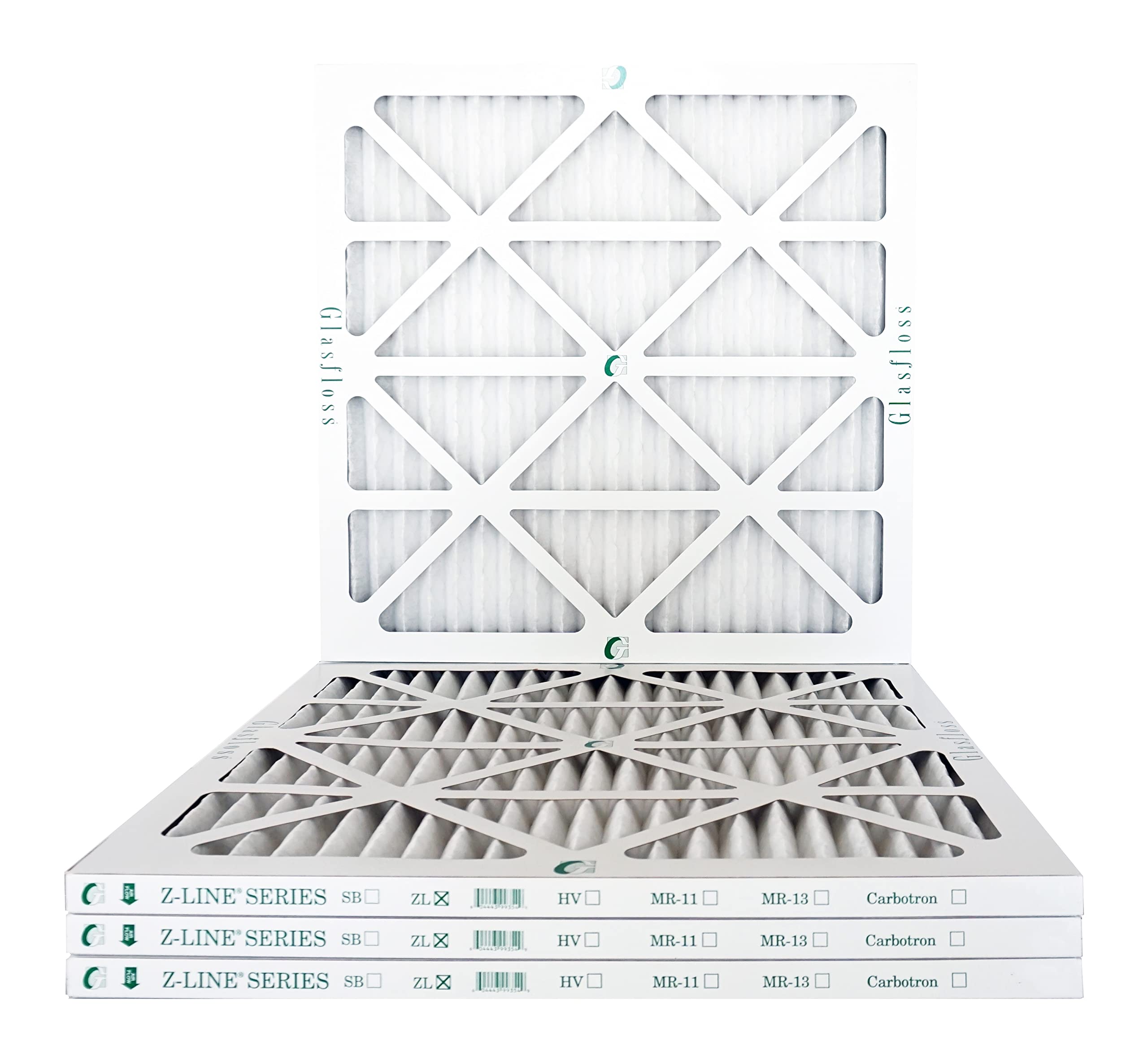 Glasfloss 30x30x1-1 Inch MERV 10 Air Filter - 4 Pack Pleated HVAC Furnace Filters for Home & Office - Made in USA (Actual Size 29.5x29.5x7/8 Inch) - Improves Indoor Air Quality for Allergies & Dust Control