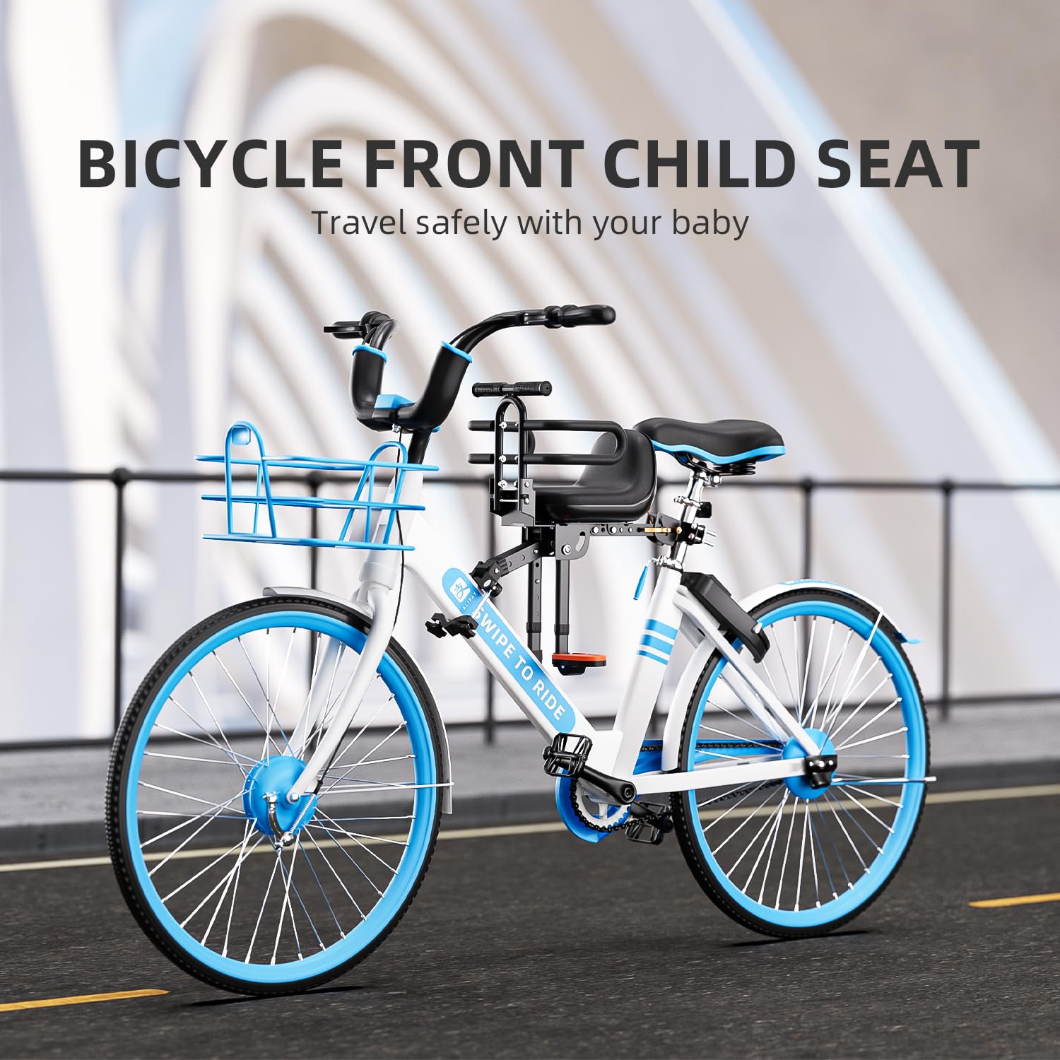 Best Child Bike Seat for Kids 1-5 Years Old - Adjustable Safety Guardrail, High Comfort Cushion & Backrest - Durable Mountain Bike Child Carrier for Outdoor Family Rides, Commuting & Cycling Adventures