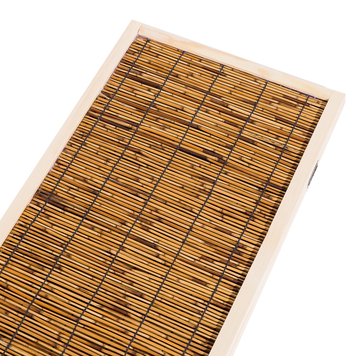 THY COLLECTIBLES 4-Panel Wooden Room Divider Screen - Freestanding Reed Woven Privacy Partition with Hinged Folding Design, Carbonized Finish - Perfect for Home Office, Living Room, Bedroom & Indoor/Outdoor Spaces