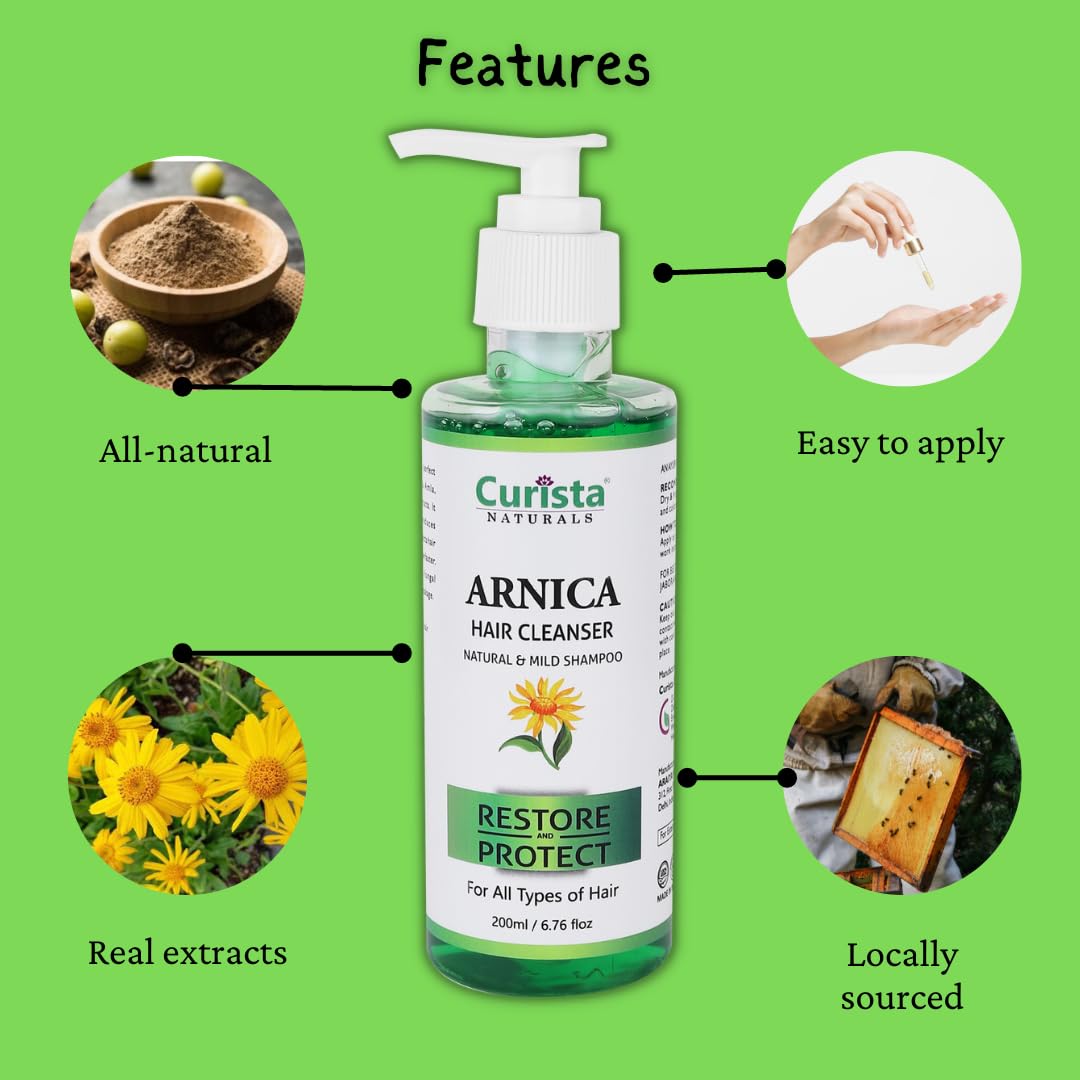 Curista Naturals Intense Repair Shampoo for Dry Damaged Hair - Strengthening & Hydrating Shampoo for Smooth Silky Strong Hair - 200ml Bottle - Perfect for Daily Hair Care & Salon Quality Results at Home