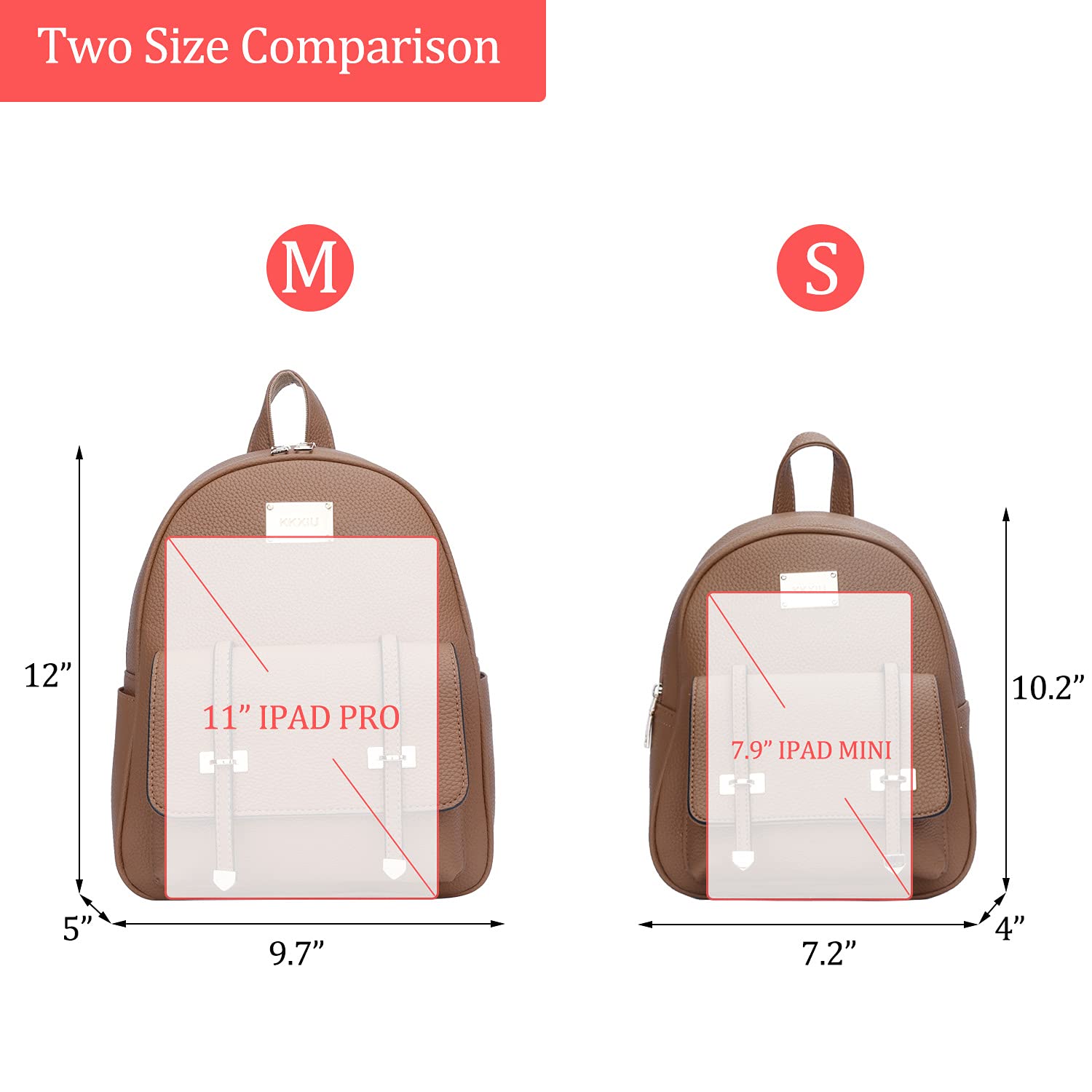 KKXIU Women's Convertible Leather Mini Backpack - Small Crossbody Shoulder Bag Purse for Ladies | Perfect for Travel, Work & Everyday Use