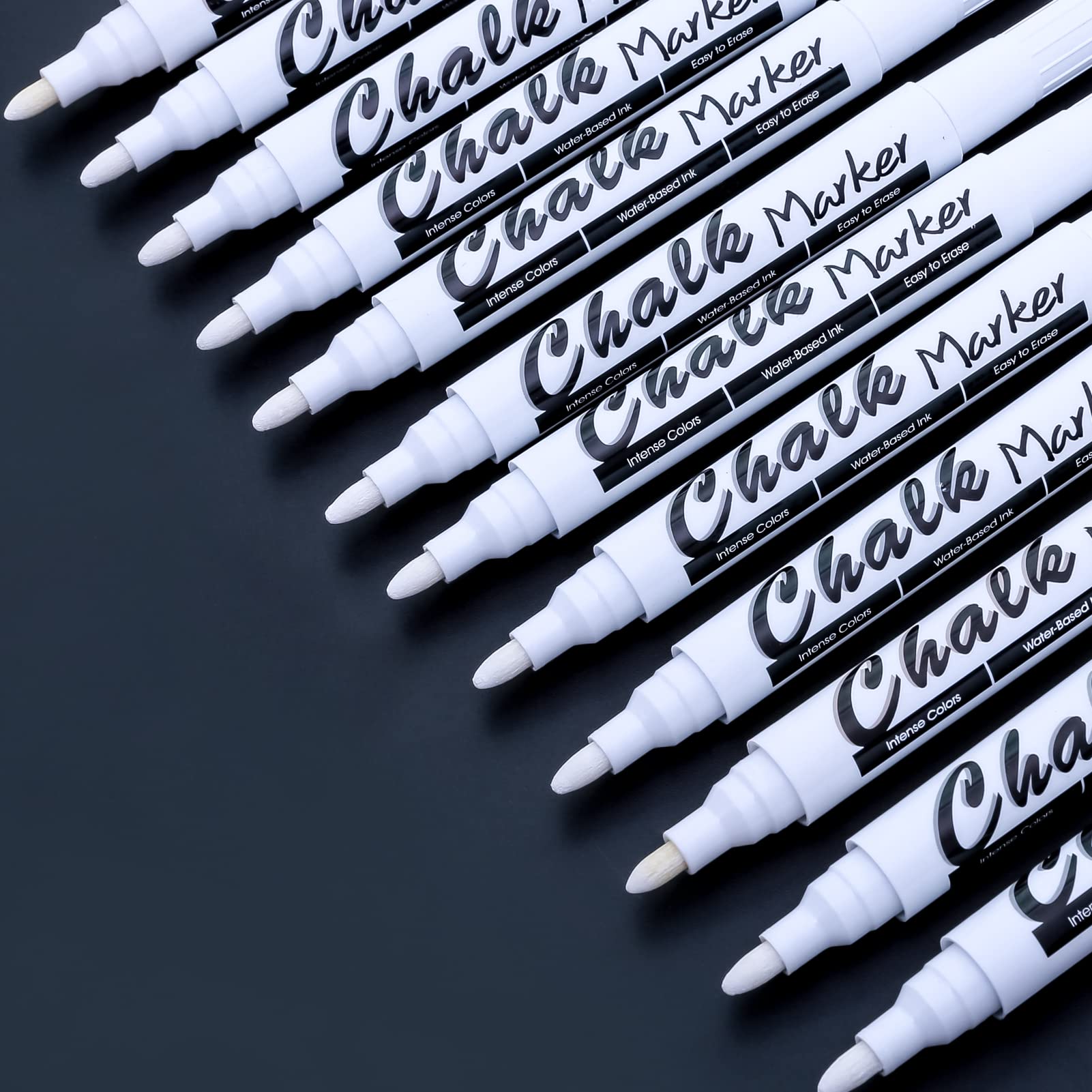 Volcanics White Window Markers - 12 Pack Washable Glass Markers, Window Crayons & Paint Markers for Kids & Adults - Perfect for Home, Office, Classroom Decor & Seasonal Window Art