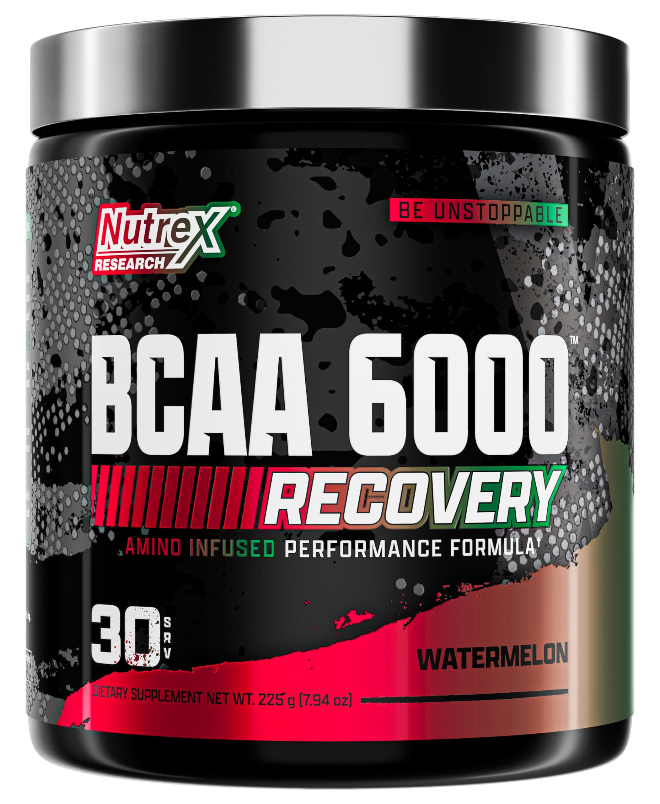 Nutrex Research BCAA Powder 6000 - 6g BCAAs Amino Acid Supplement for Muscle Recovery & Growth | Post Workout Energy Drink | Watermelon Flavor (30 Servings) - Ideal for Gym, Fitness & Athletic Performance
