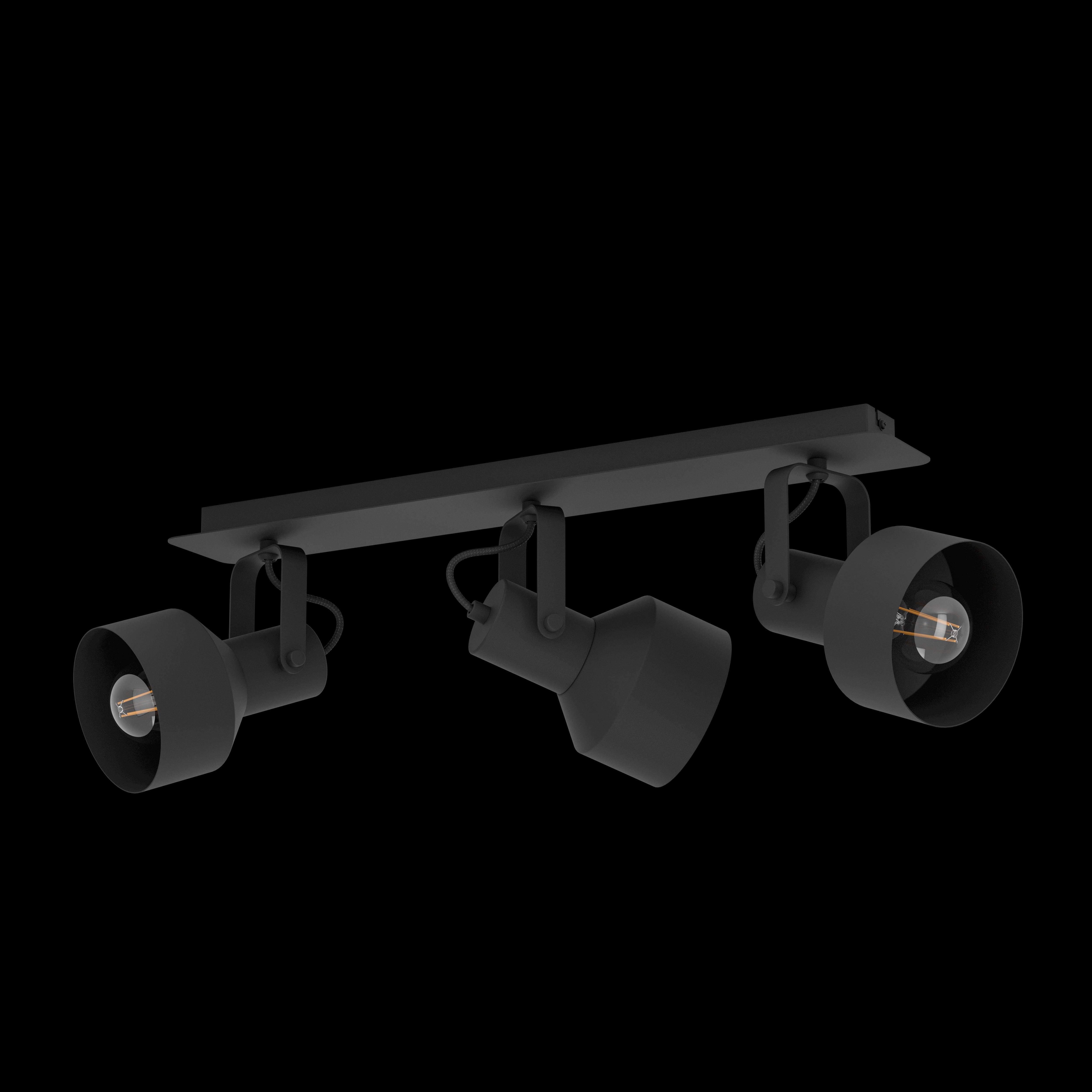 Eglo Casibare Black 3-Light Adjustable LED Bar Spotlight - Modern Track Lighting for Kitchen, Living Room & Retail Spaces
