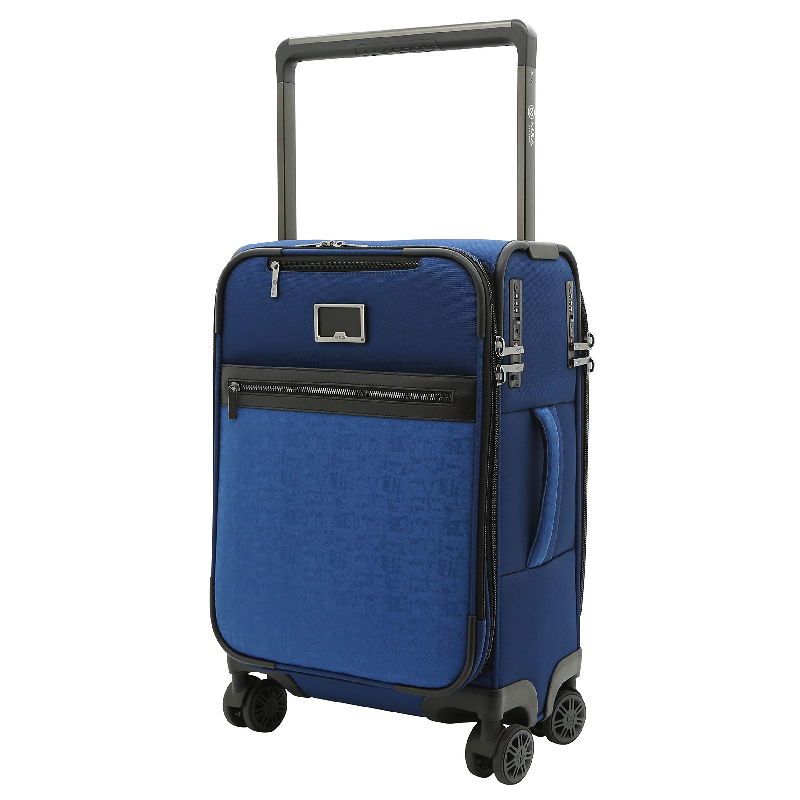 Dual Opening Hardside Carry-On Luggage 22-Inch - Navy Blue Spinner Suitcase with 360° Wheels for Business Travel & Weekend Getaways