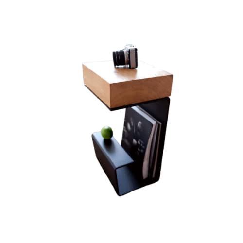 Solid Wood End Table - Modern Nightstand & Coffee Table with Storage Shelf, Small Side Table for Living Room, Bedroom, Office - Perfect for Books, Lamps & Decor