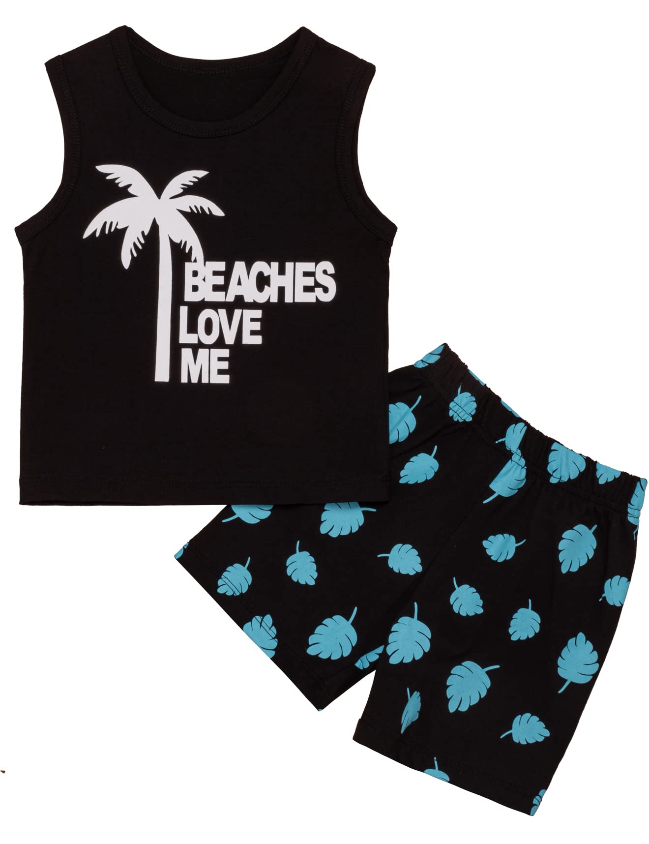 Toddler Boys Summer Outfits - Sleeveless Vest Tops & Shorts Set for Beach Play, Outdoor Adventures & Casual Wear | Breathable Cotton Kids Clothes