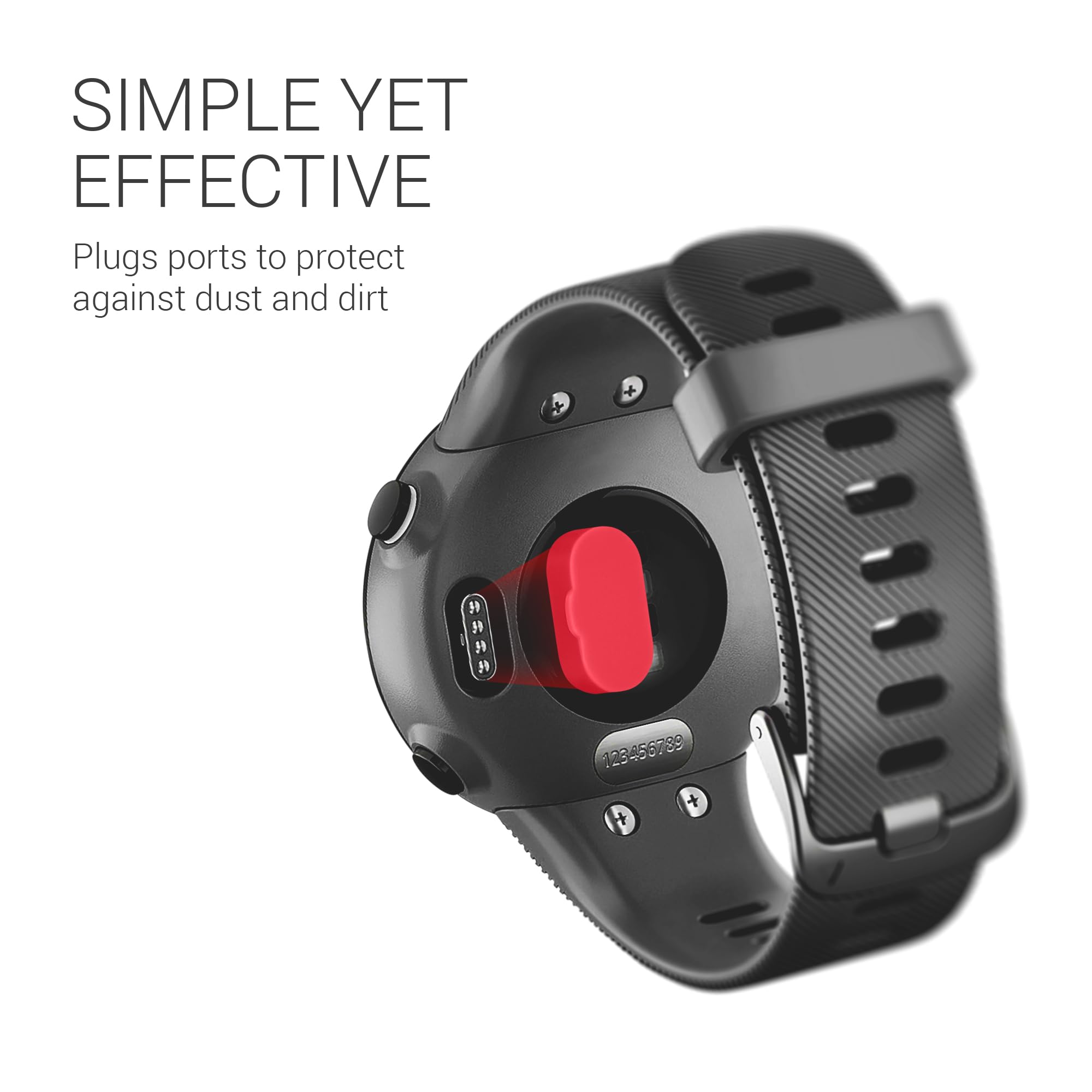 Garmin Venu/Forerunner/Vivomove/Fenix Dust Plugs - 30pc Black Set for Sports Trackers