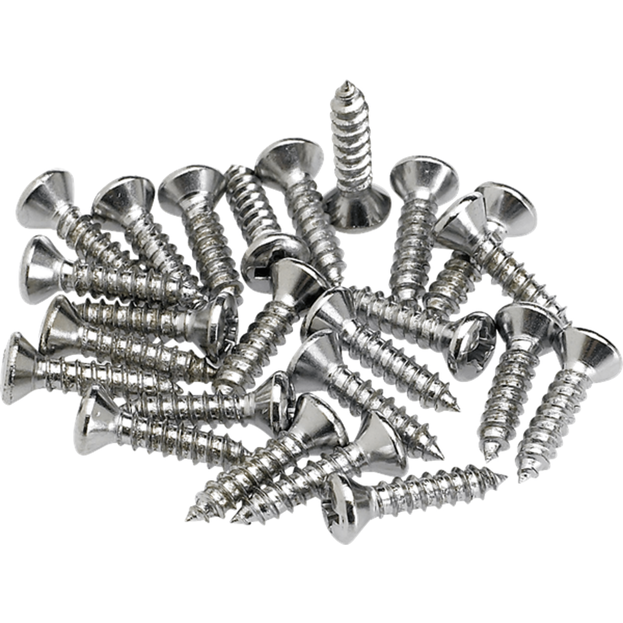 Fender Pickguard and Control Plate Mounting Screws (24-Pack) Chrome Plated for Guitar and Bass Repair - Perfect for DIY Upgrades and Maintenance