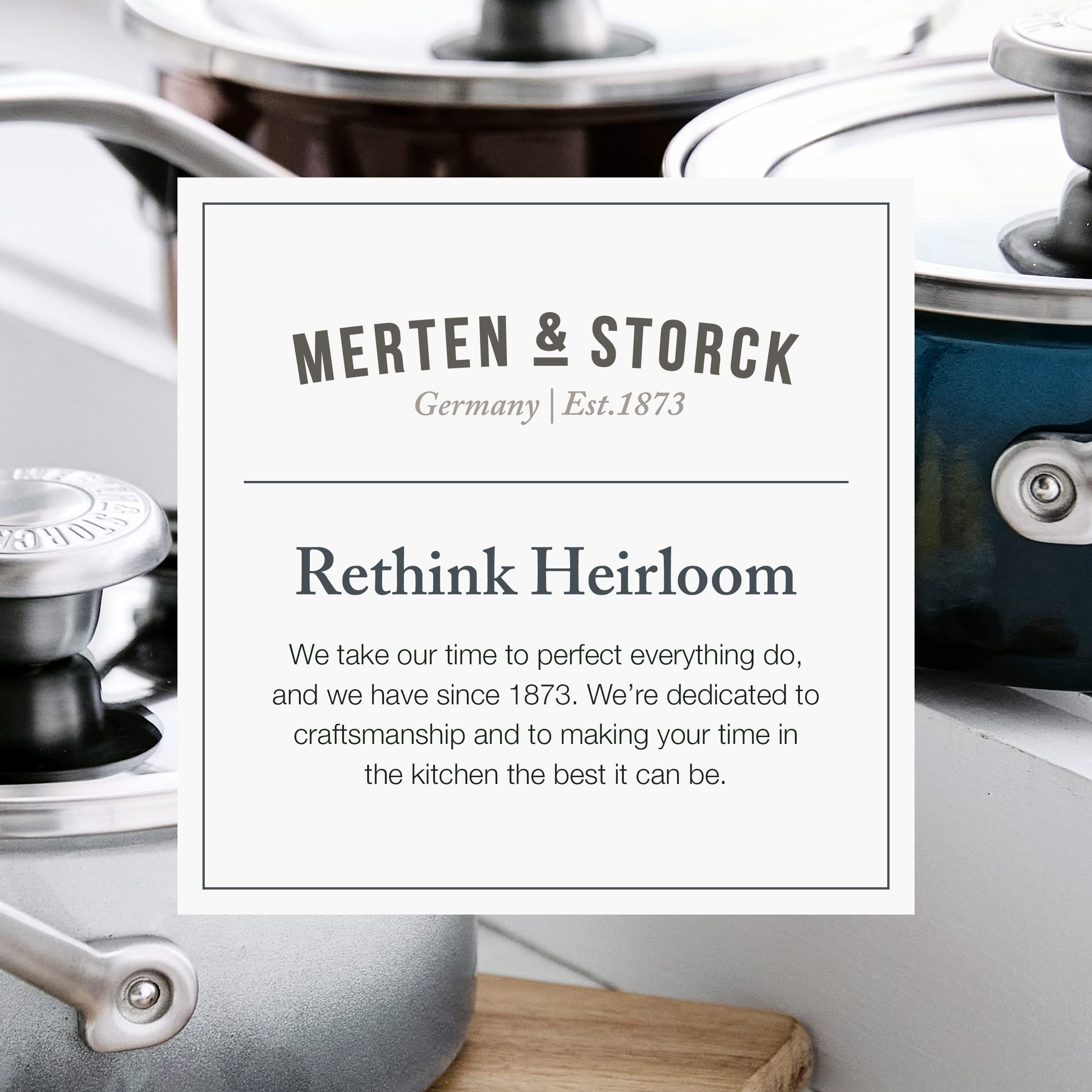 Premium Merten & Storck 3QT Saute Pan with Lid - European Crafted Steel Core Enameled Cookware | Induction Compatible, PFAS & PTFE Free, Dishwasher & Oven Safe (Cloud Grey) | Perfect for Sautéing, Frying & Slow Cooking