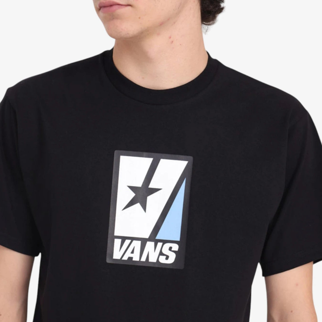 Vans Vee Star SS Black T-Shirt for Men - Classic Cotton Short Sleeve Tee for Casual Wear, Street Style & Skateboarding