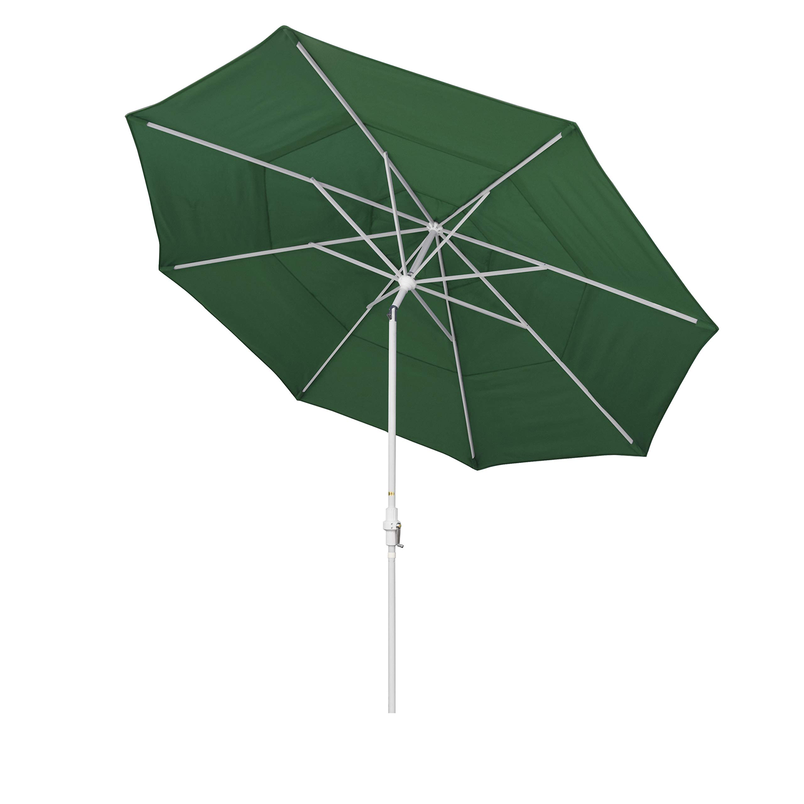 11' Round Aluminum Market Umbrella with Crank Lift & Tilt - California Style Patio Umbrella for Outdoor Dining, Poolside, and Garden Relaxation