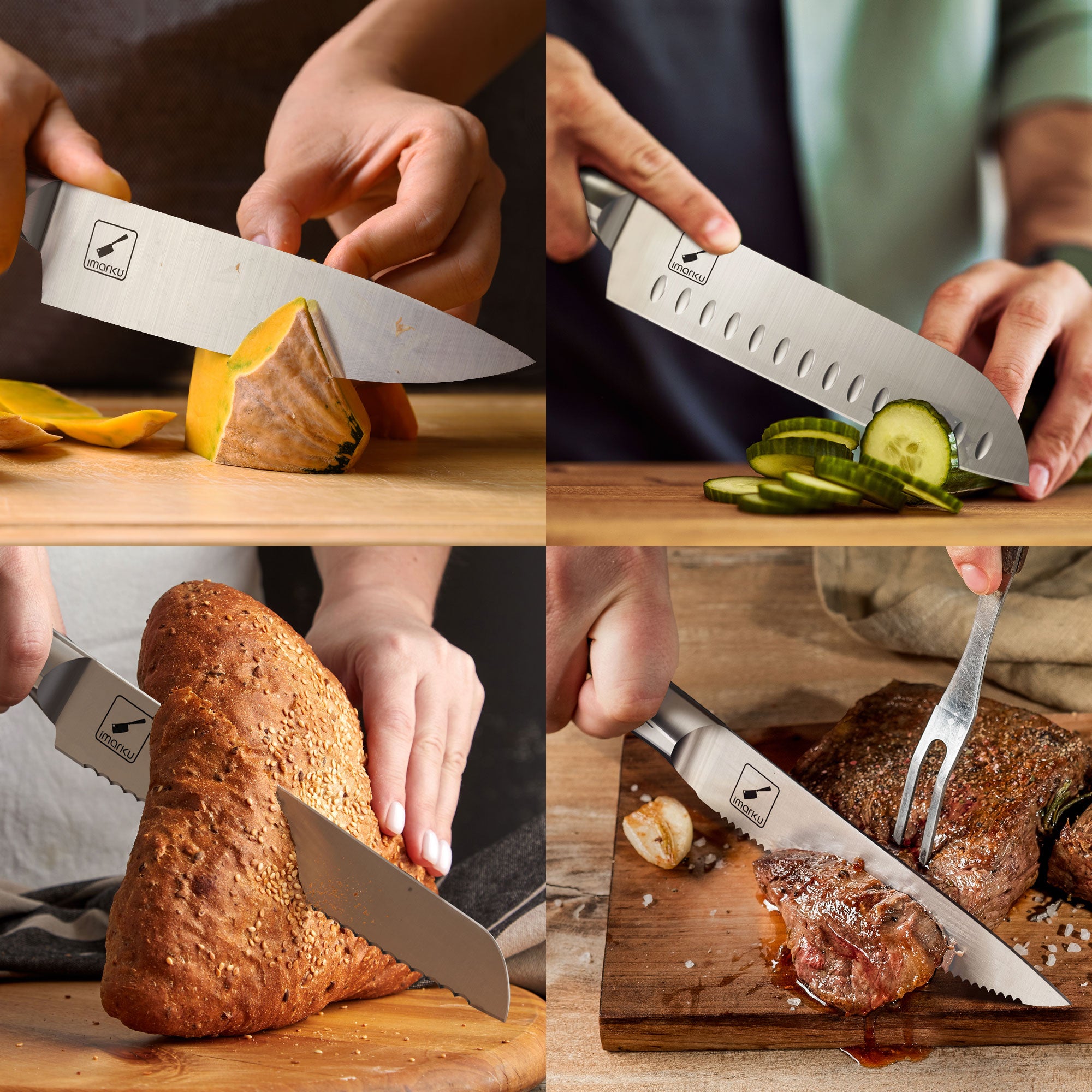 Premium In-Drawer Knife Organizer with 10-Piece Carbon Steel Knife Set - Perfect for Kitchen Storage & Space Saving Organization