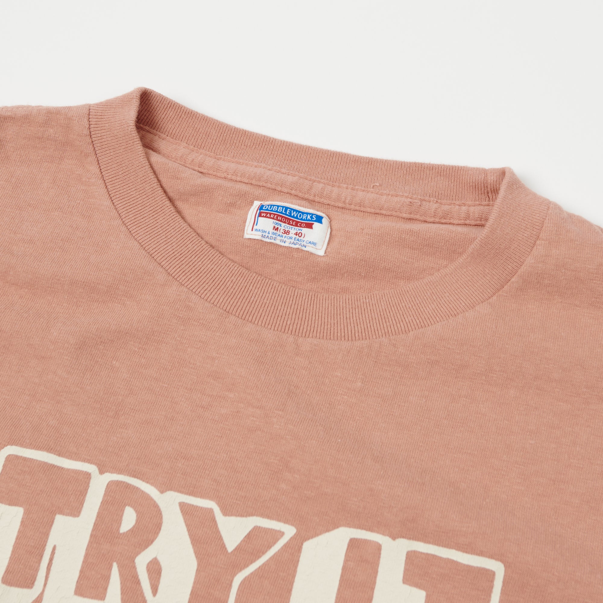 Dubbleworks 'Try It' Print Tee - Soft Salmon Pink Cotton T-Shirt for Men & Women | Casual Wear, Street Style, Everyday Outfit
