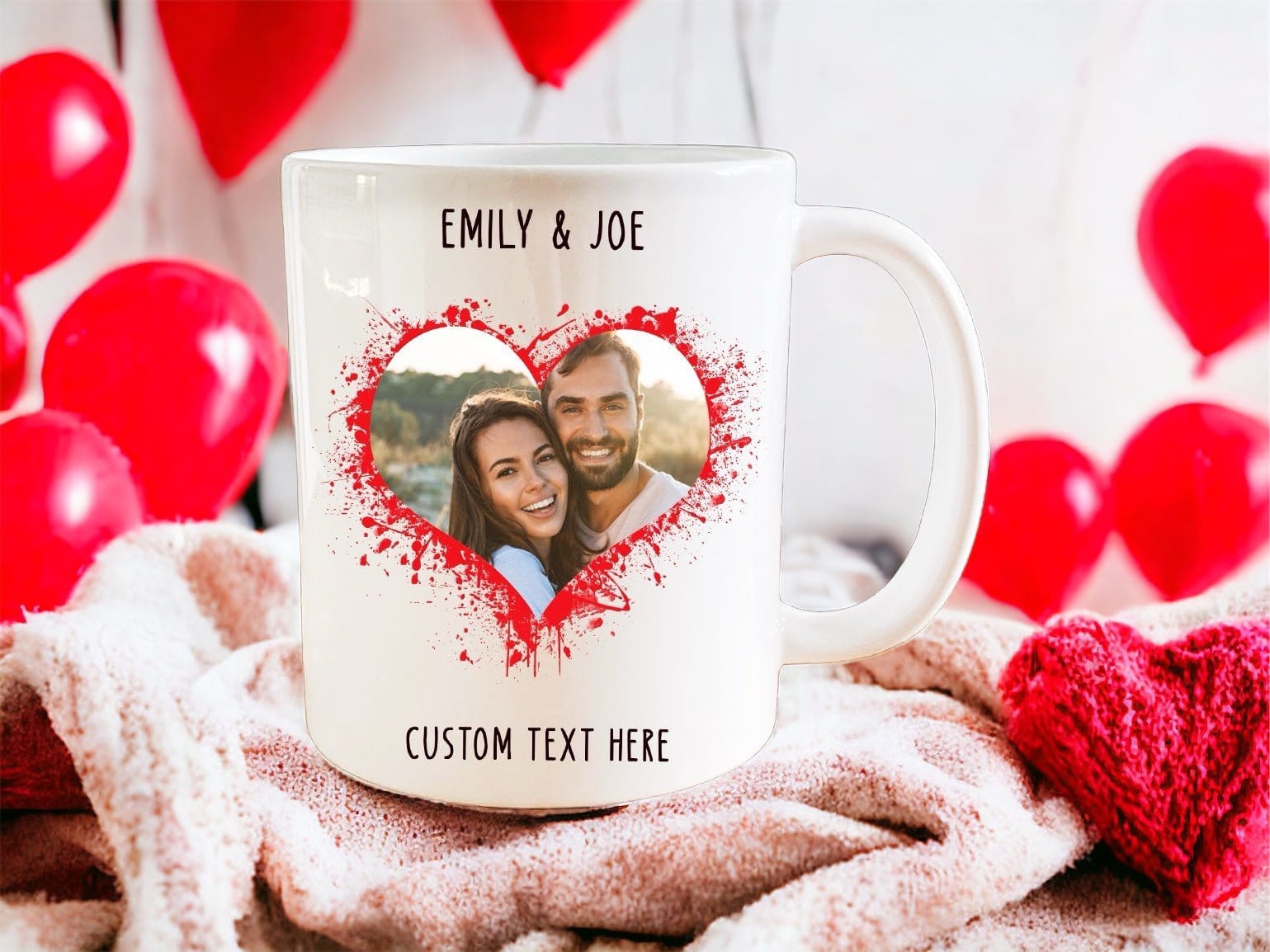 Personalized Love Heart Photo Mug - Custom Photo Gift for Couples, Valentine's Day, Anniversary - Perfect for Coffee, Tea & Hot Drinks at Home or Office