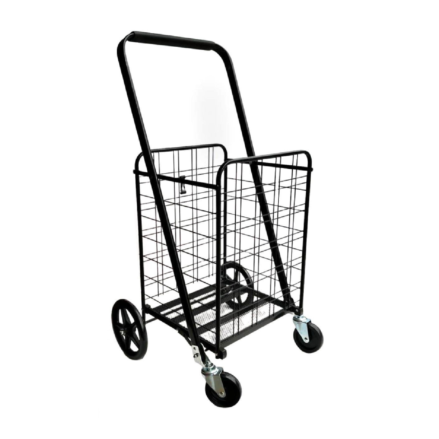 SHOPPING CART #406 (HFH3090B) - Heavy Duty Commercial Rolling Cart for Retail Stores, Supermarkets & Warehouses - Durable Metal Basket with Smooth Wheels for Easy Shopping & Stocking