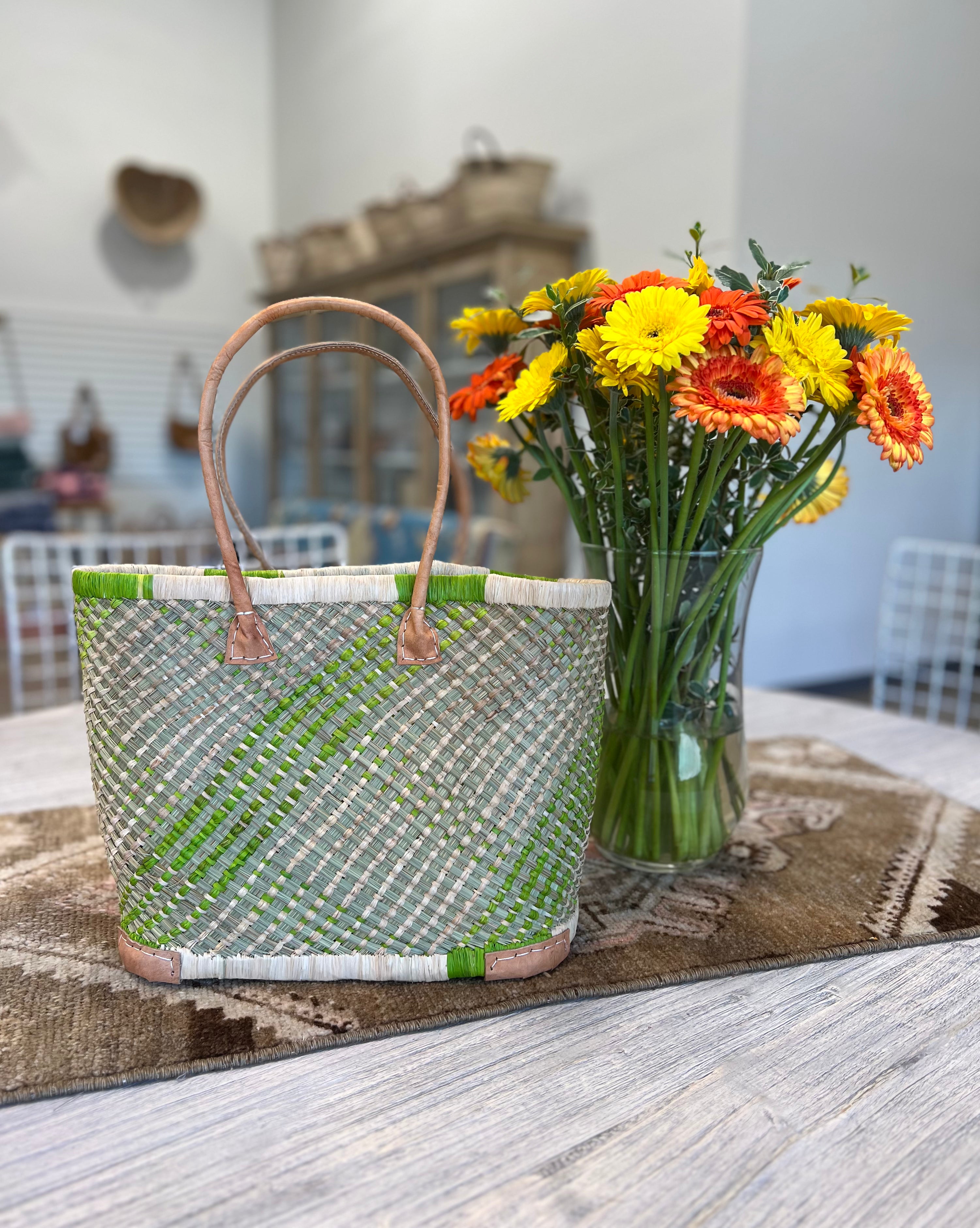 Raribok Lime Green Basket - Lightweight & Durable Storage Basket for Home, Office, or Laundry Room Organization