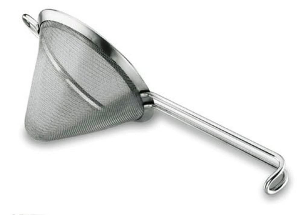 Lacor 62619 18cm Stainless Steel Conical Kitchen Strainer - Perfect for Filtering Broths, Juices, and Pasta Cooking
