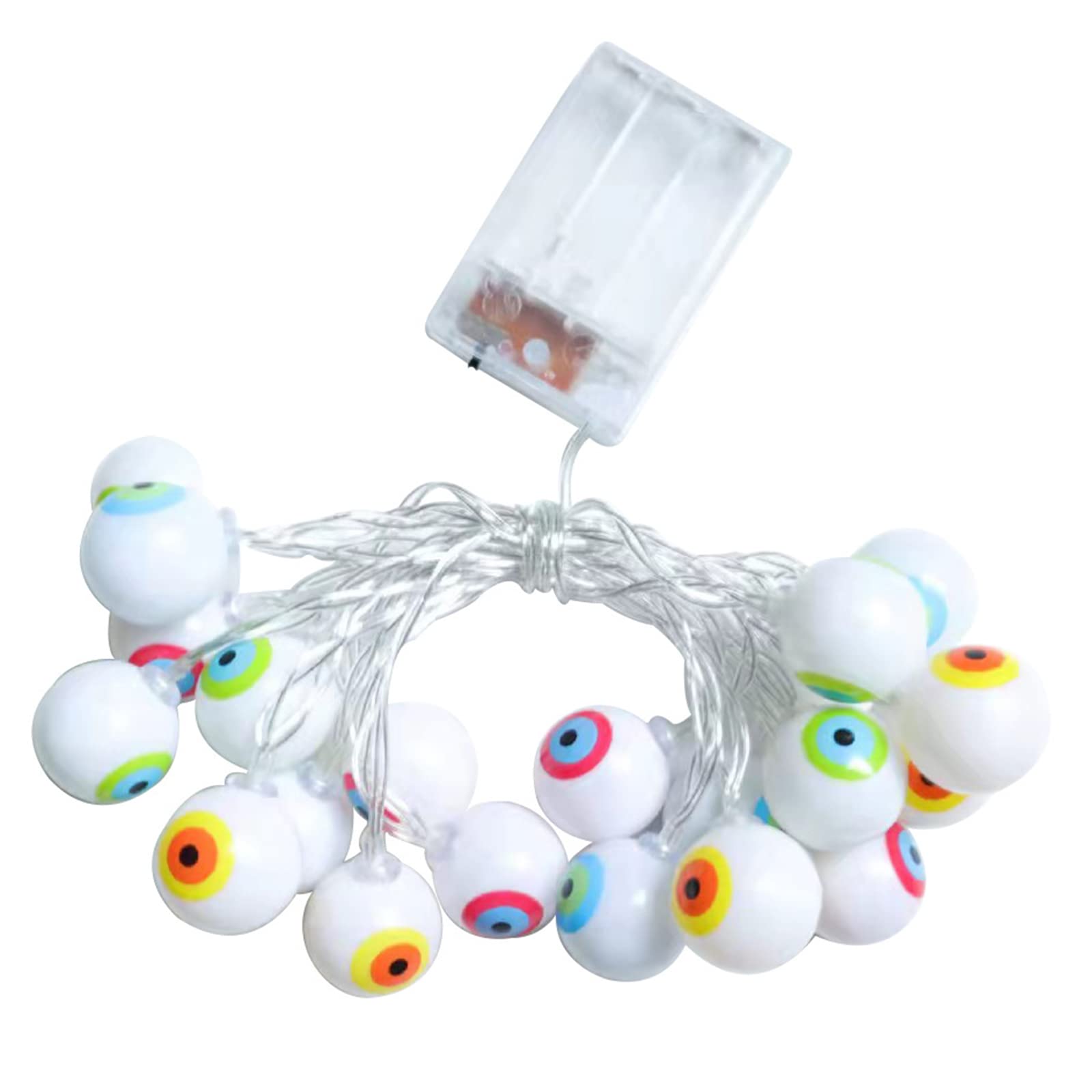 **20 LED Halloween Eyeball String Lights - Battery Operated Glowing Eyes & Ghost Decor for Indoor/Outdoor House, Bar, Party (3M 20LED) - Perfect for Spooky Halloween, Haunted House, and Themed Party Decorations**