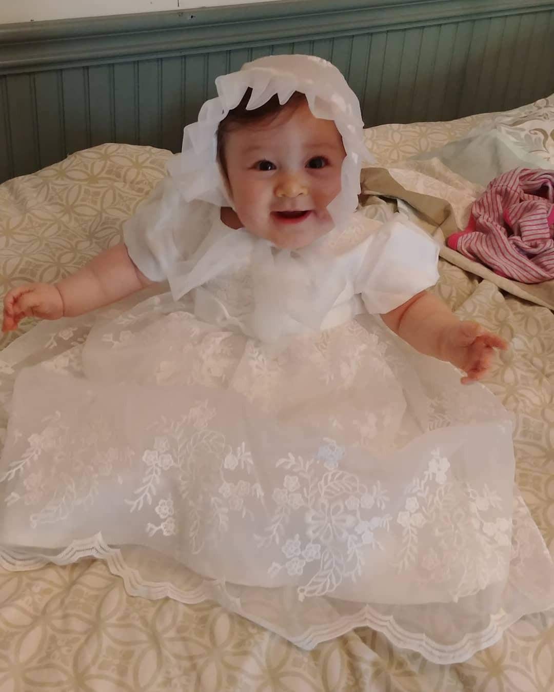 Glamulice Baby Girls Christening Baptism Dress - Newborn Floral Embroidered Lace Gown for Toddlers | Perfect for Baptism, First Communion & Special Occasions