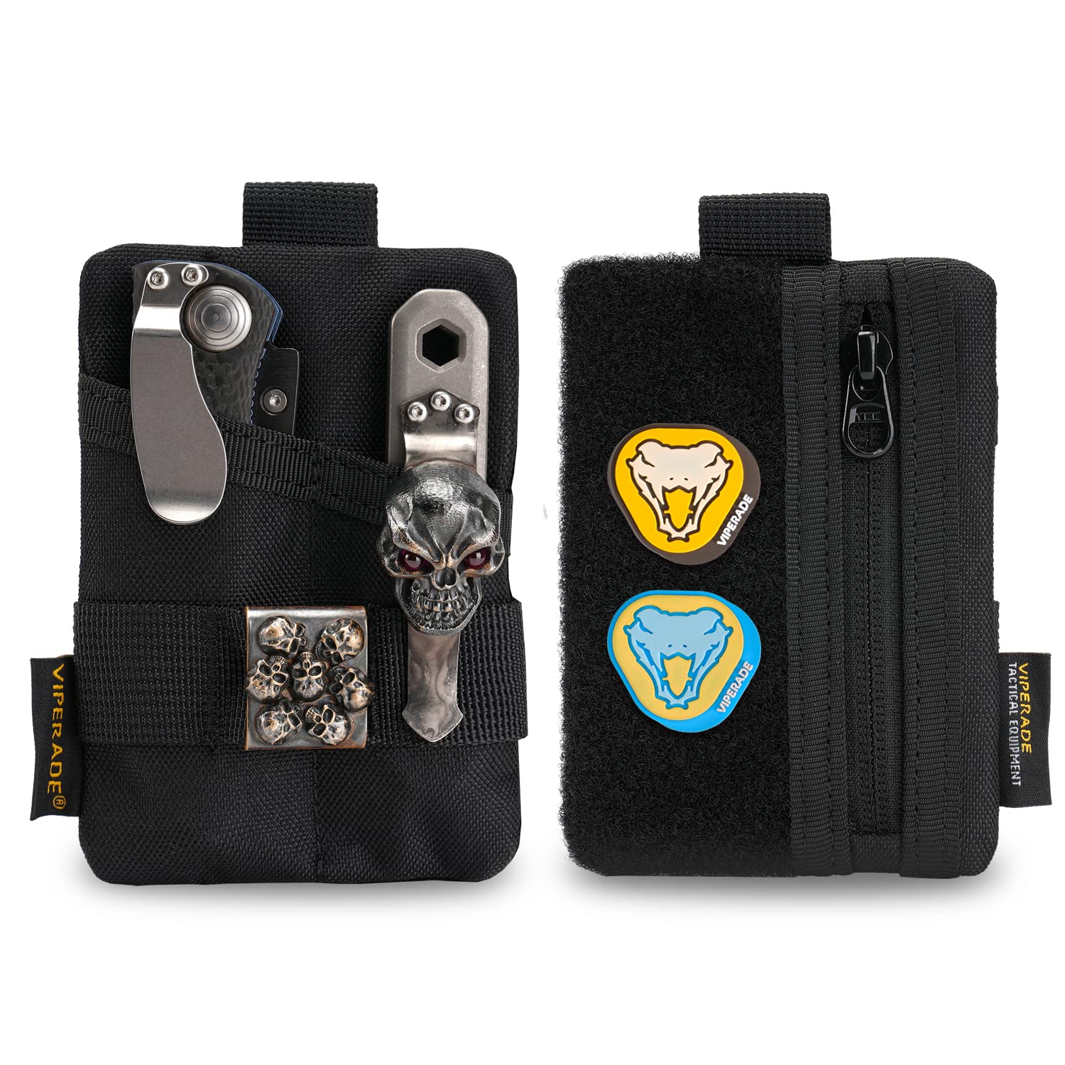 Viperade VE15 Small EDC Pouch - Compact Pocket Organizer with DIY Patches Area for Cards, Tools & Everyday Carry Gear | Perfect for Hiking, Camping & Outdoor Adventures