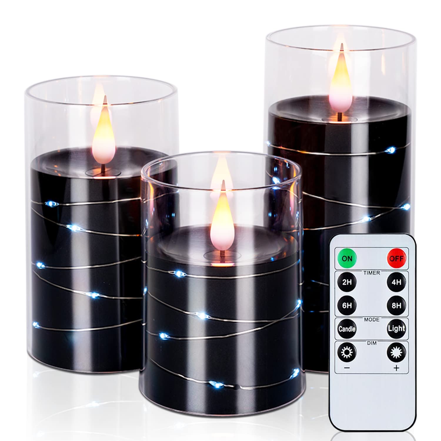 Flameless Candles with Remote - Battery Operated LED Candles for Halloween Decor