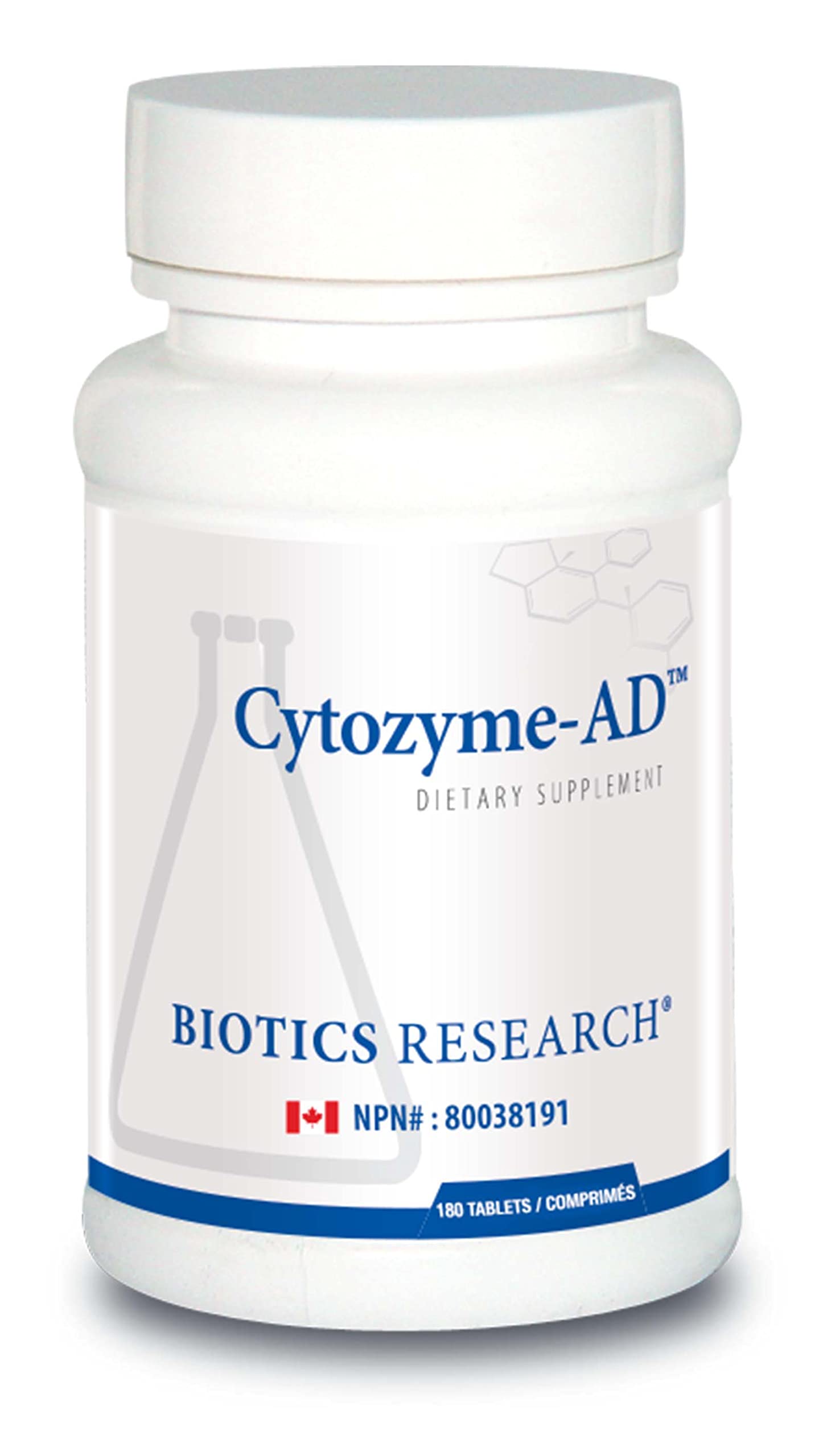 BIOTICS Research Cytozyme AD 180 Tablets - Adrenal Gland Support Supplement for Energy & Stress Relief - Supports Healthy Cortisol Levels for Work, Travel & Daily Wellness