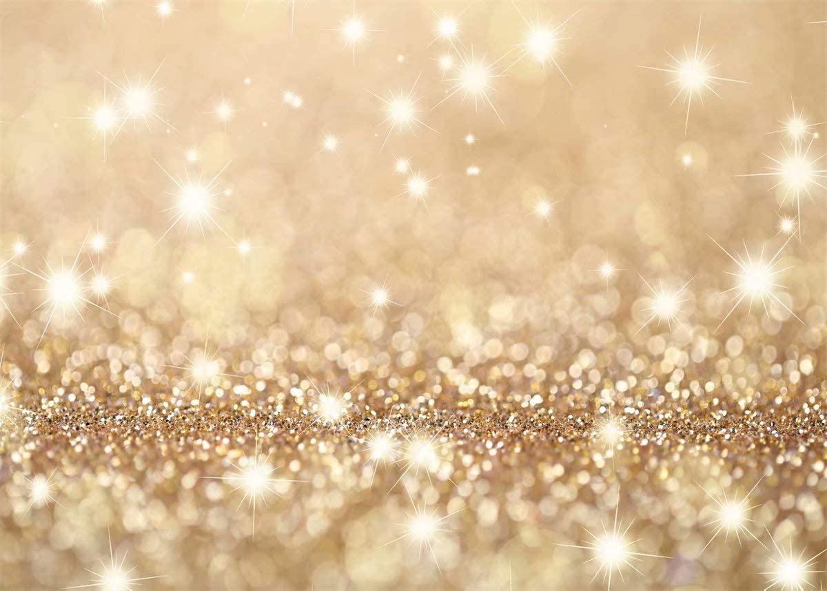 BELECO 8x6ft Golden Glitter Photography Backdrop - Bokeh Gold Fabric Background for Holiday Parties, Birthday Celebrations, Wedding Photos & Kids Baby Shoots | Perfect for Christmas, New Year & Special Events