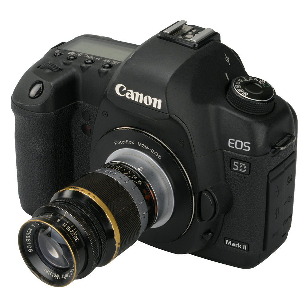 Fotodiox M39 to Canon EOS Lens Mount Adapter - Compatible with Russian M39 Thread (25.4 TPI) to Canon EF/EF-S SLR Cameras - v10 Focus Confirmation Chip - Perfect for Vintage Lens Photography & Film Making
