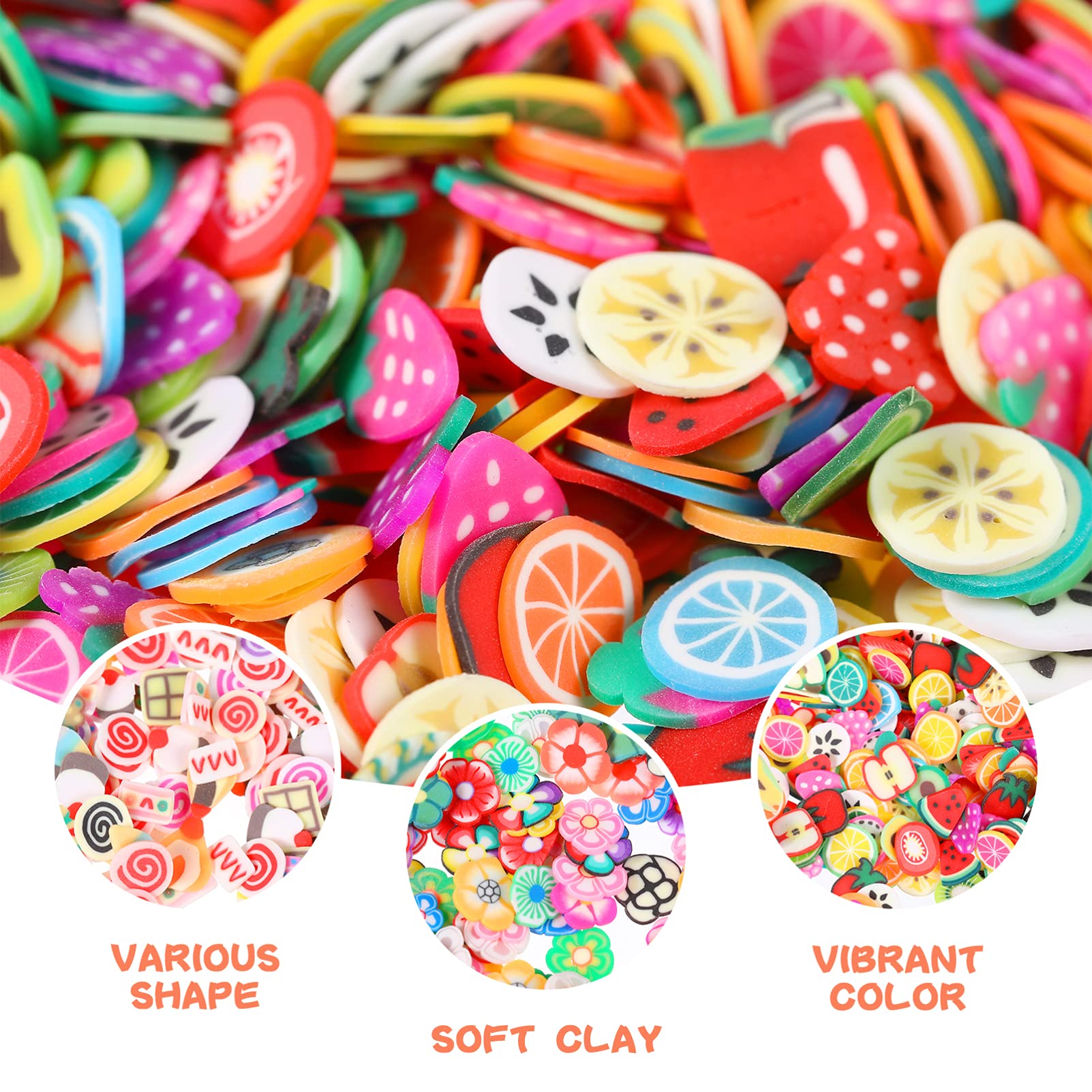 Lurrose 3000pcs Mini Fruit Slices for Nail Art - Polymer Clay Decorations, 3D Plum Petals, DIY Nail & Cake Decorations - Perfect for Manicures, Flower Clay Art, and Creative Crafting