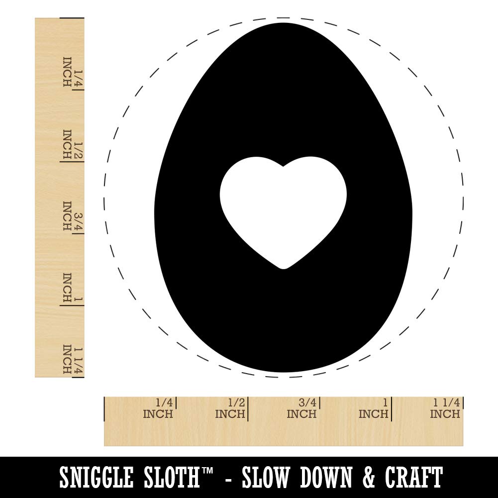 Heart-Shaped Egg Solid Rubber Stamp for DIY Crafting, Scrapbooking & Planners - 1.25 Inch Large - Perfect for Card Making, Journaling & Gift Wrapping