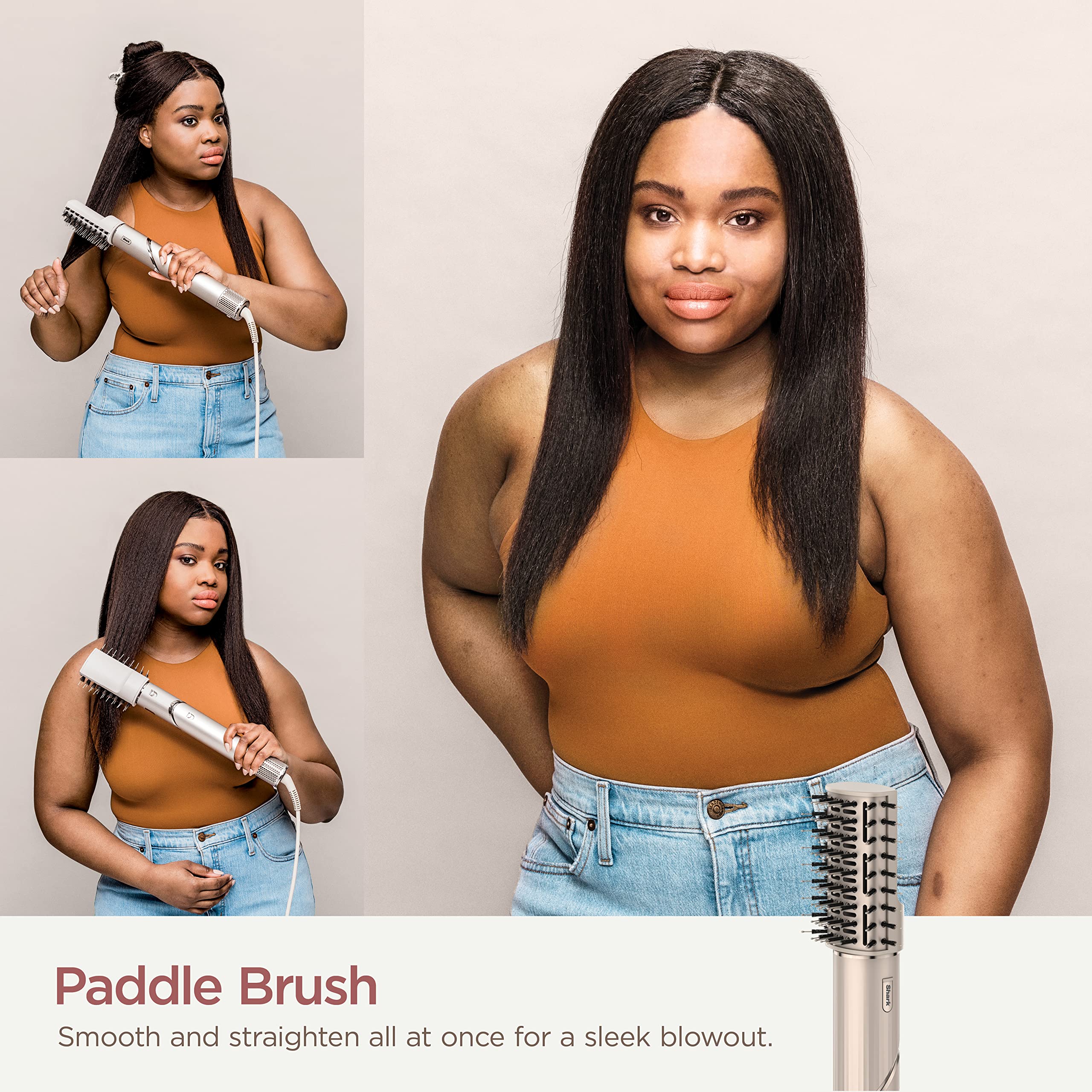 Refurbished Shark HD430REF FlexStyle Air Styling & Drying System - Powerful Hair Dryer Brush & Multi-Styler with Auto-Wrap Curlers, Paddle Brush, Oval Brush & Concentrator Attachment (Stone) | Perfect for Home Salon, Travel & Professional Styling