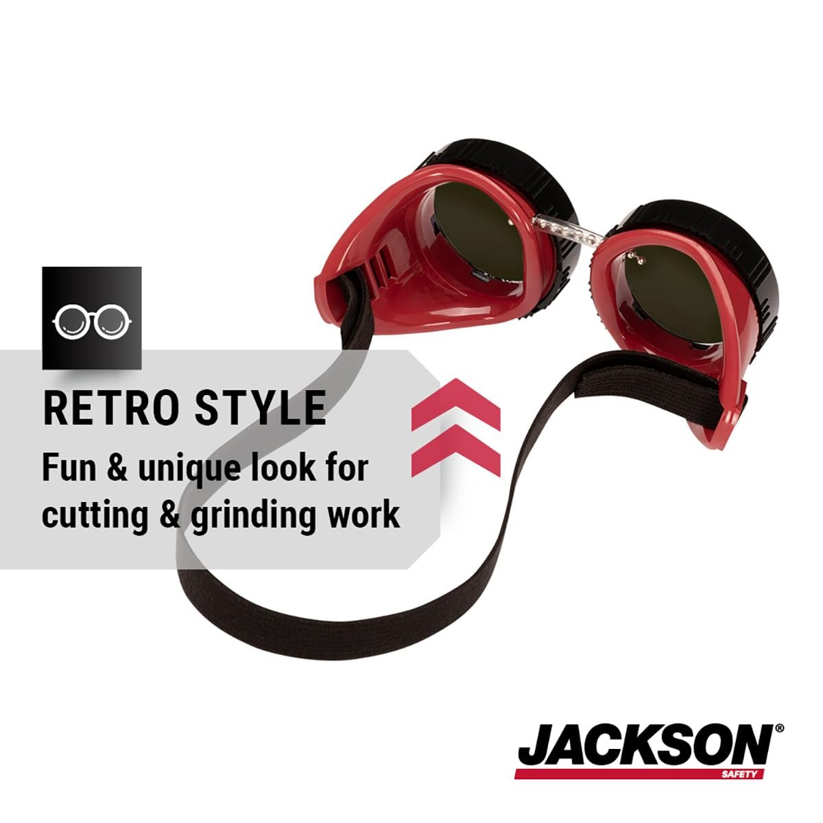 Jackson Safety WS Series Retro Safety Goggles - ANSI Z87.1 Certified Welding & Cutting Eye Protection for Men & Women - Indirect Vented, Fits Over Glasses - Multiple Styles & Lens Options - Ideal for Metalworking, Construction & DIY Projects