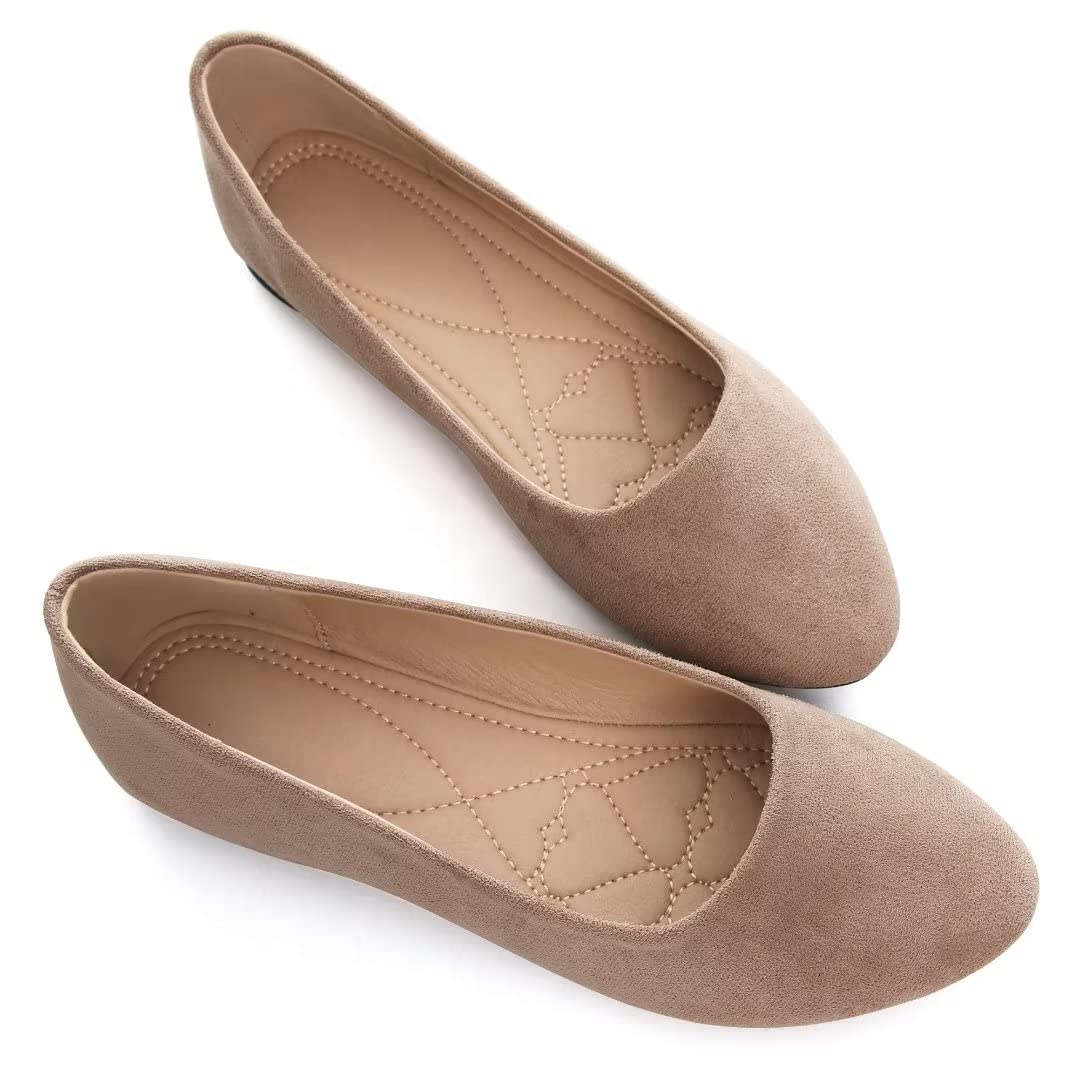 Stunning Women's Cute Slip-On Ballet Flats - Soft Comfortable Classic Pointed Toe Shoes for Casual Wear, Office & Date Nights