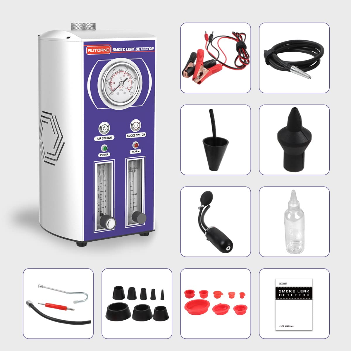 EVAP Smoke Machine Leak Detector - 2 Mode Automotive Diagnostic Tester for 12V Fuel Pipe System | Detects Leaks in Motorcycles, Cars, SUVs & Boats | Professional Mechanic Tool for Workshop & DIY Auto Repair