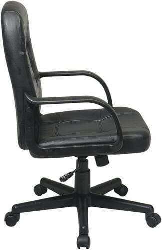 Ergonomic Eco Leather Mid Back Office Chair with Lumbar Support - Adjustable Height & Swivel for Home & Office Workspaces - Perfect for Long Hours of Comfortable Sitting
