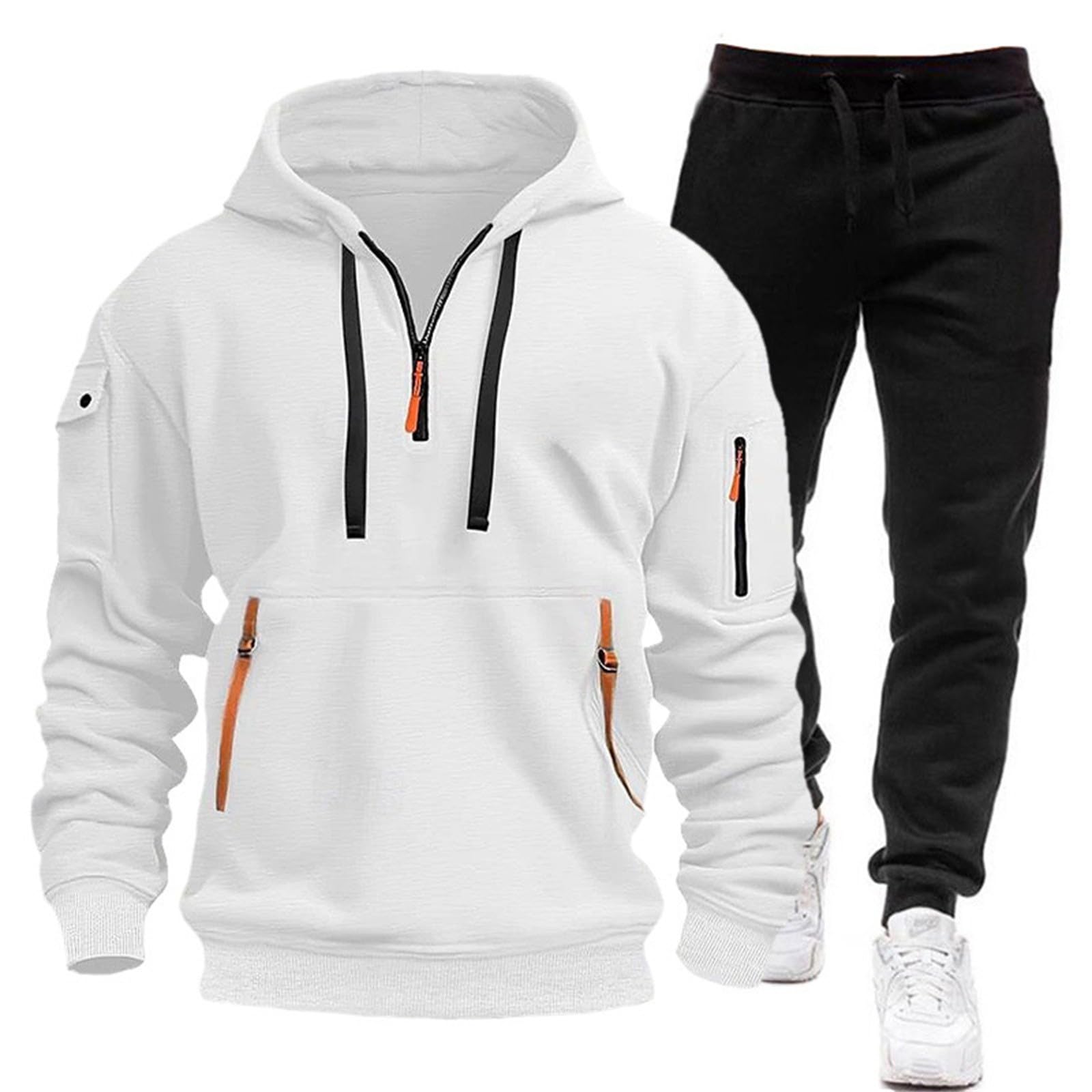 Men's 2-Piece Sweatsuit Set - Baggy Oversized Tracksuit with Pockets | Long Sleeve Lounge Wear for Gym, Running & Casual Outfits