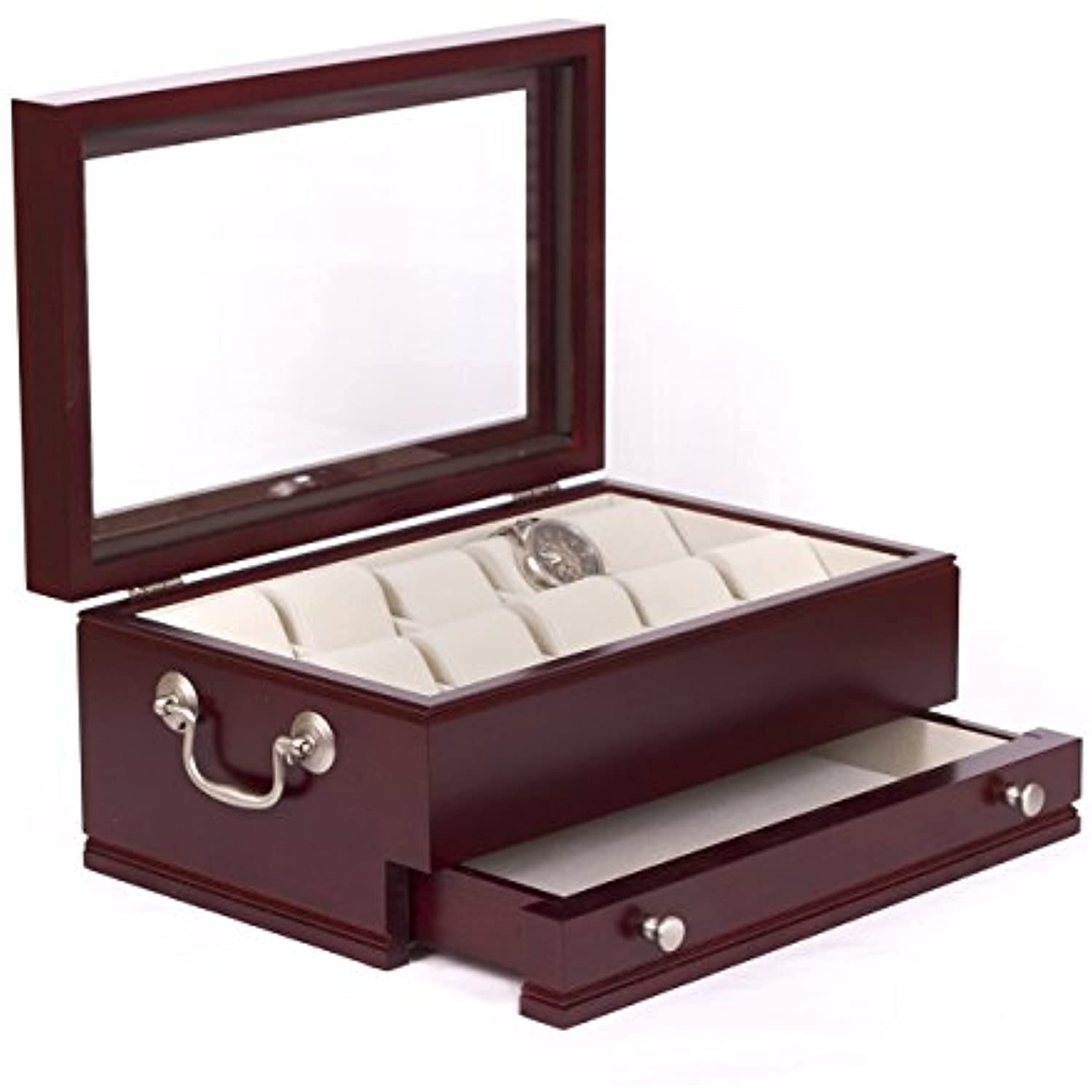 Premium W1100M Captain 10 Watch Box - Luxury Watch Organizer & Storage Case for Men - Perfect for Travel, Home Display & Watch Collection Organization