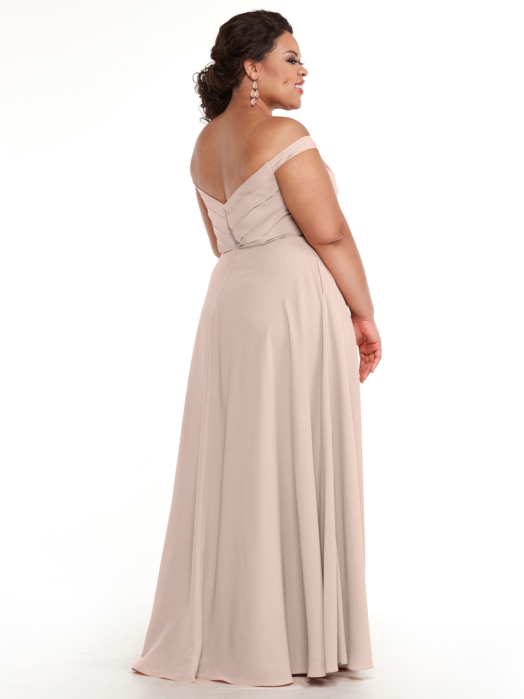 Elegant 83018 Stretch Chiffon Bridesmaid Dress with Pleated Sweetheart Neckline - Perfect for Weddings, Formal Events & Special Occasions