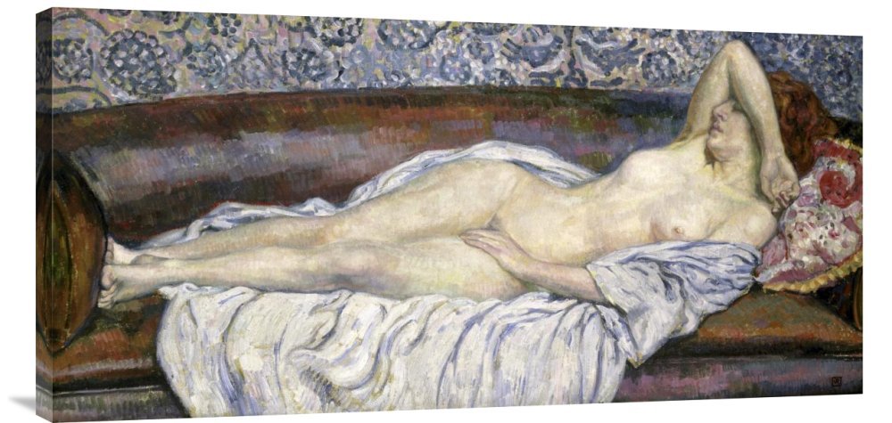Theo Van Rysselberghe Nu Allouge Gallery Wrap Giclee Canvas Wall Art Print - Handmade Reproduction for Living Room, Bedroom & Office Decor