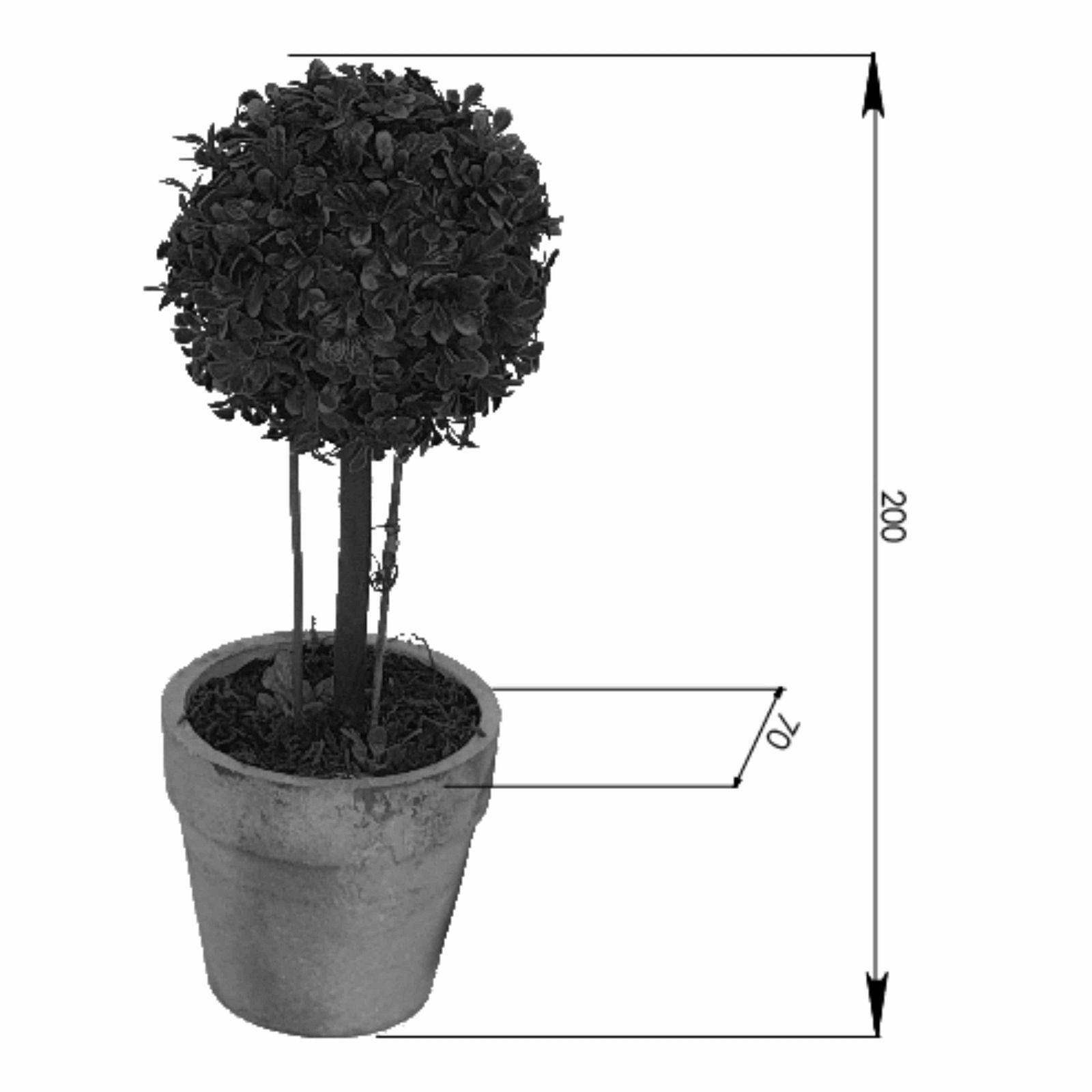 20cm Artificial Topiary Ball in Terracotta Look Pot - Realistic Faux Plant for Home Decor, Office, Garden & Wedding Centerpieces - Criterion Collection