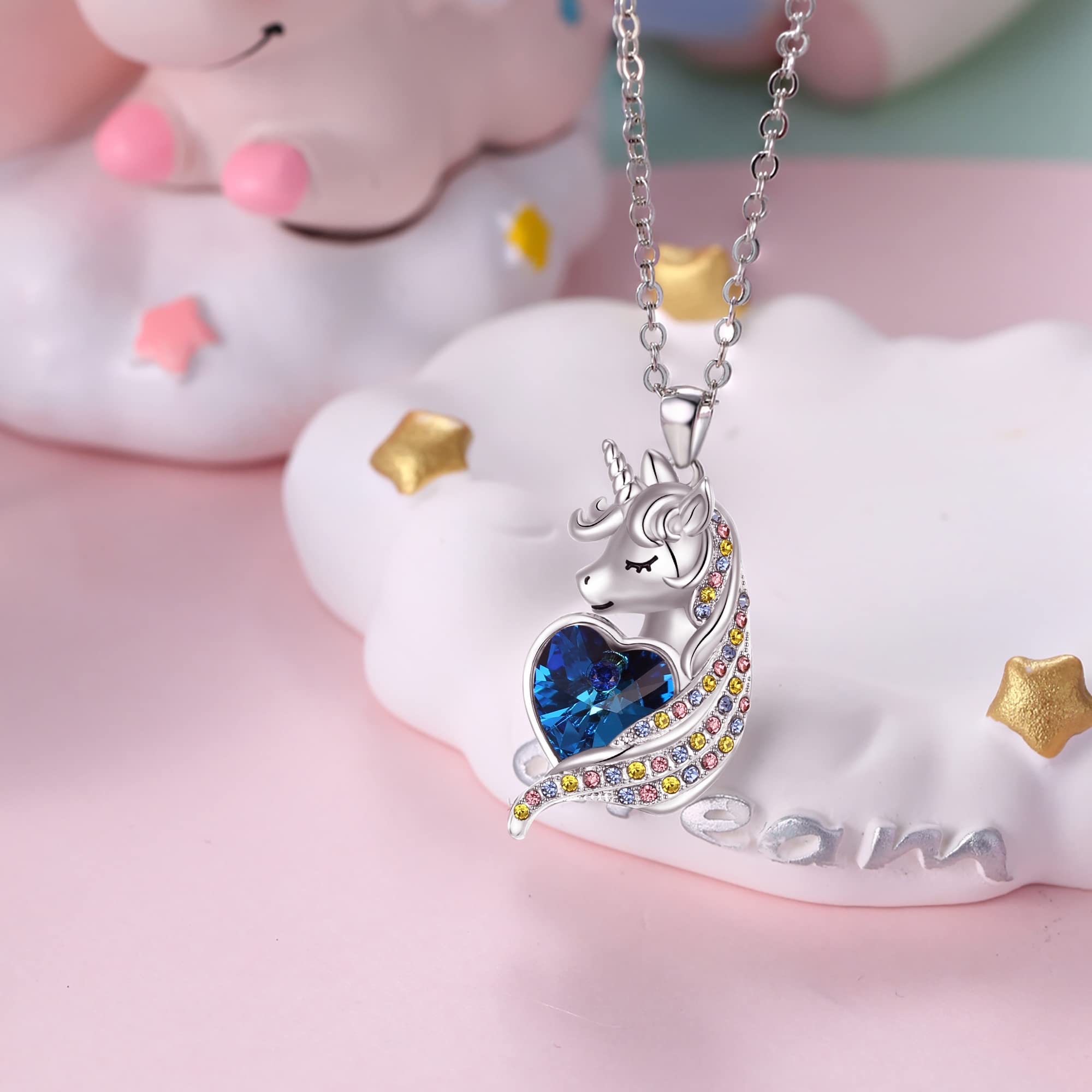 Flyonce Heart Crystal Unicorn Necklace for Women - Elegant Valentines Day Gift, Birthday Jewelry for Daughter & Granddaughter | Perfect for Romantic Dates, Special Occasions & Everyday Wear