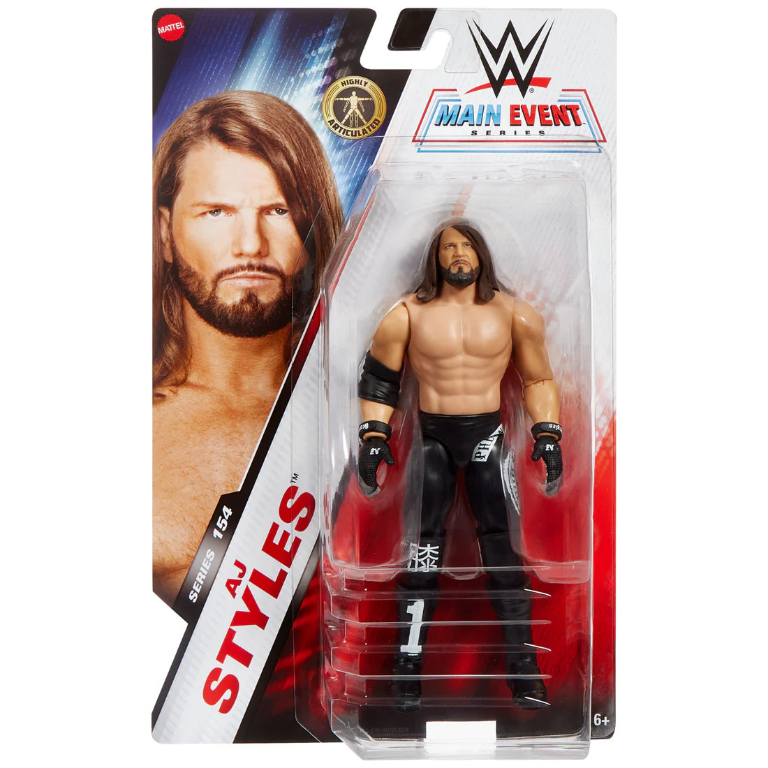 WWE AJ Styles Action Figure - Collectible Wrestling Toy for WWE Main Event 154 | Perfect for Fans, Collectors & Play Battles