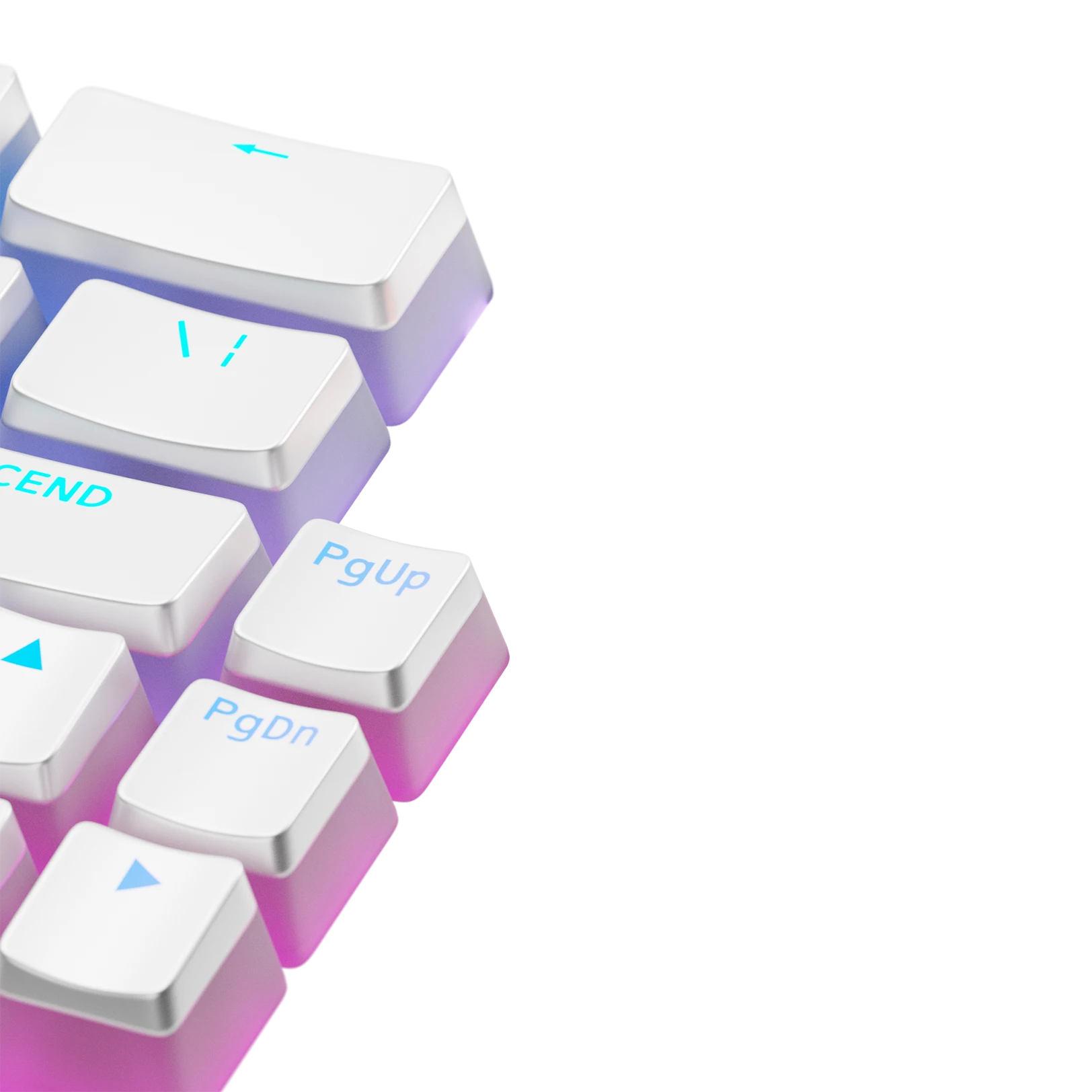 Aura V3 White Keycaps for Mechanical Keyboards - Premium PBT Keycap Set with Shine-Through Design for Gaming & Typing (US Layout) - Perfect for PC, Mac, and Office Workstations