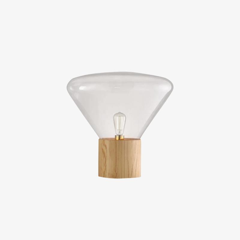 Modern Wood Table Lamp - Handcrafted Solid Oak Nightstand Light for Bedroom, Living Room & Office - Warm White LED Bulb Included for Cozy Ambience