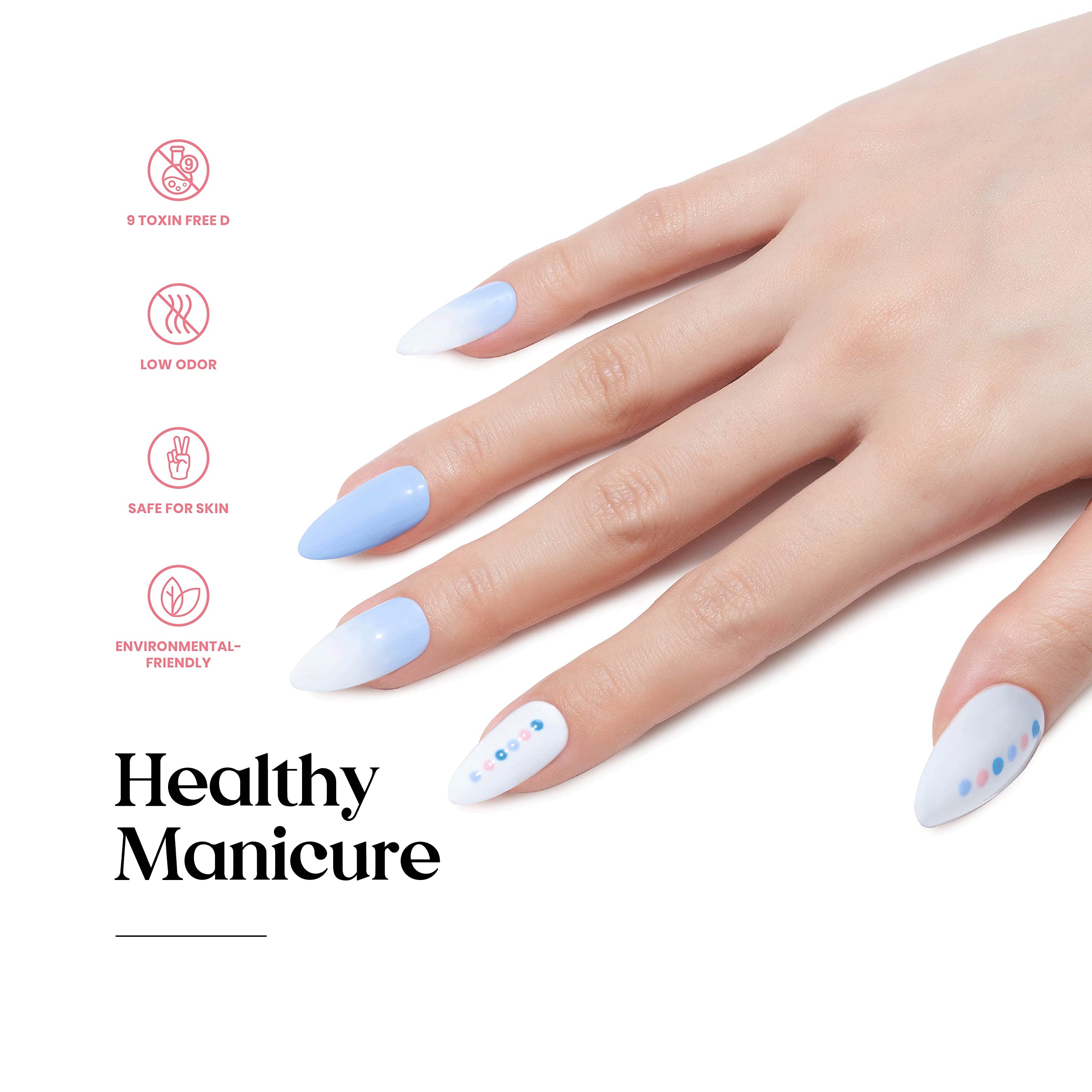 Beetles Gel Nail Polish Kit with UV Light - 6 Colors Gel Polish Set, 48W UV LED Nail Lamp, Base & Top Coat - DIY Soak Off Manicure Kit for Women | Perfect for Home Nail Salon & Gift Giving
