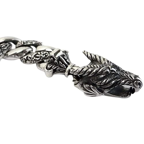 Rider Dragon 925 Sterling Silver Men's Bracelet - Handmade Adjustable Bangle for Men - Perfect for Gifts, Fashion & Everyday Wear