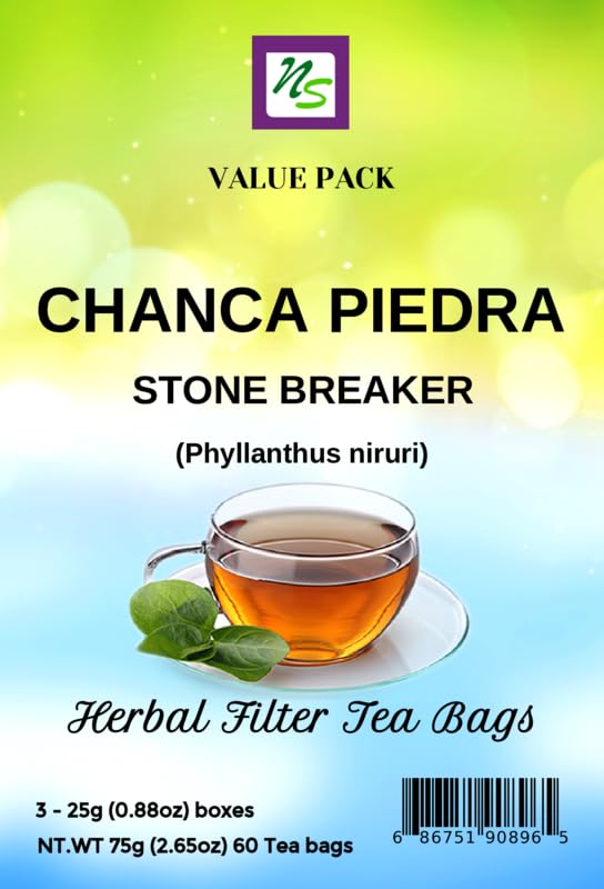 Chanca Piedra Tea - Stone Breaker Herbal Tea Bags (60 Count) - Natural Kidney & Gallbladder Support - Perfect for Detox & Wellness Routine