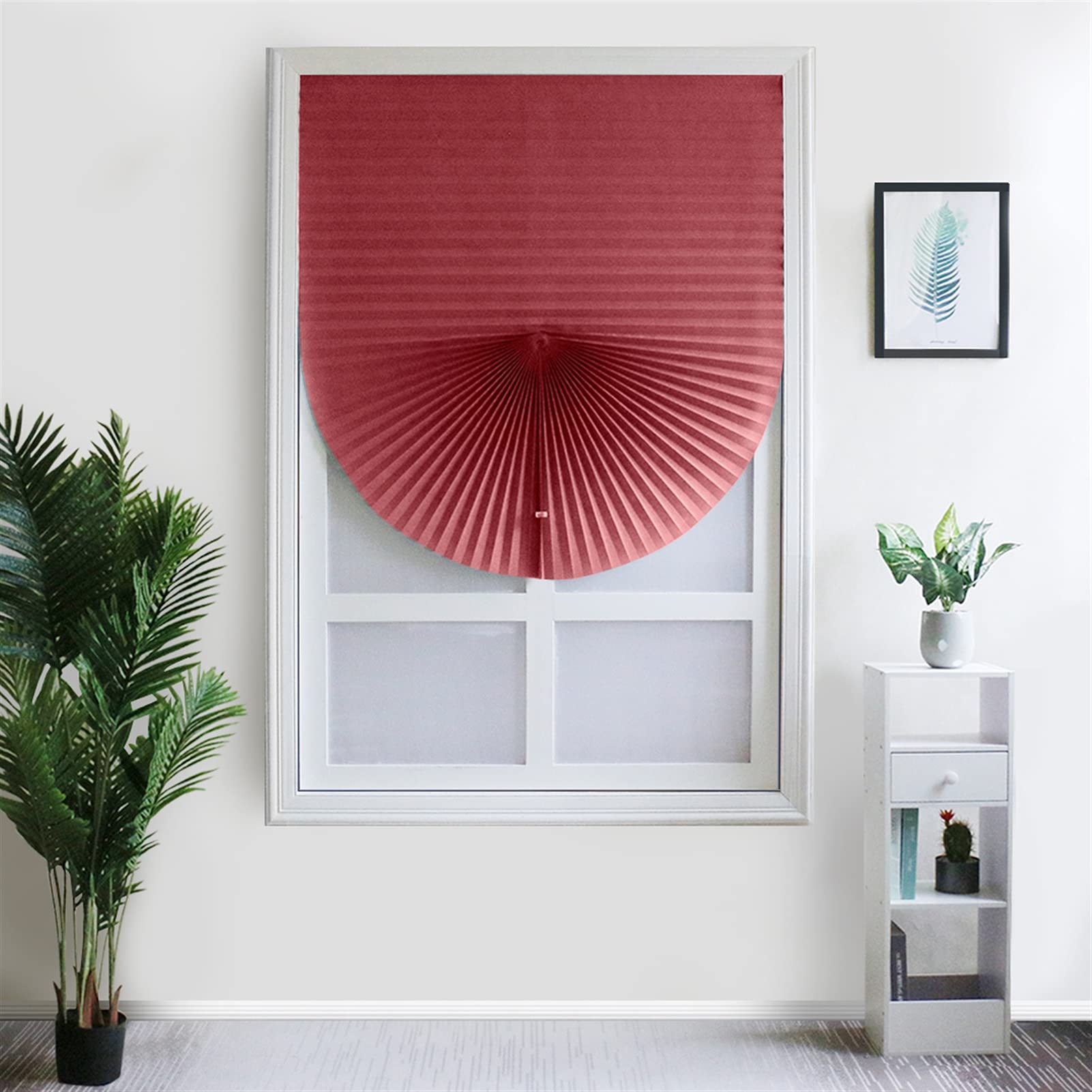 Light Filtering Temporary Pleated Paper Window Shades - Easy to Cut & Install with Clips, Room Darkening Window Blinds 60x150cm (23.6