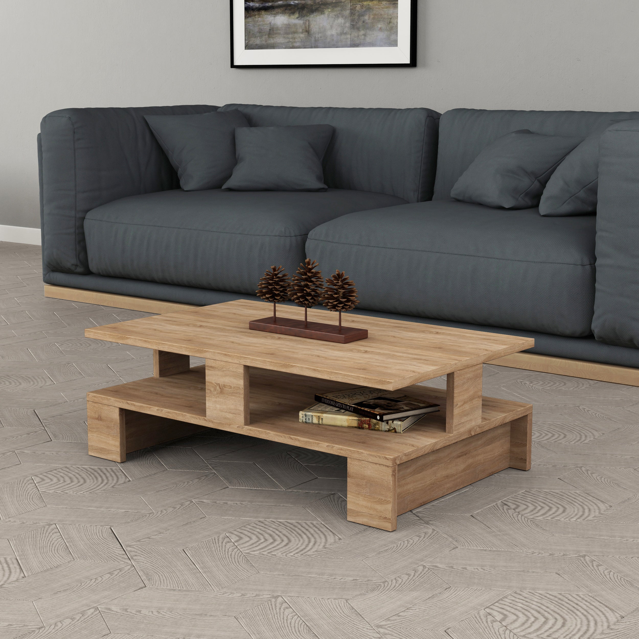 Modern Duncan Coffee Table - Solid Wood Living Room Furniture for Home Decor - Perfect for Living Room, Lounge & Office Use